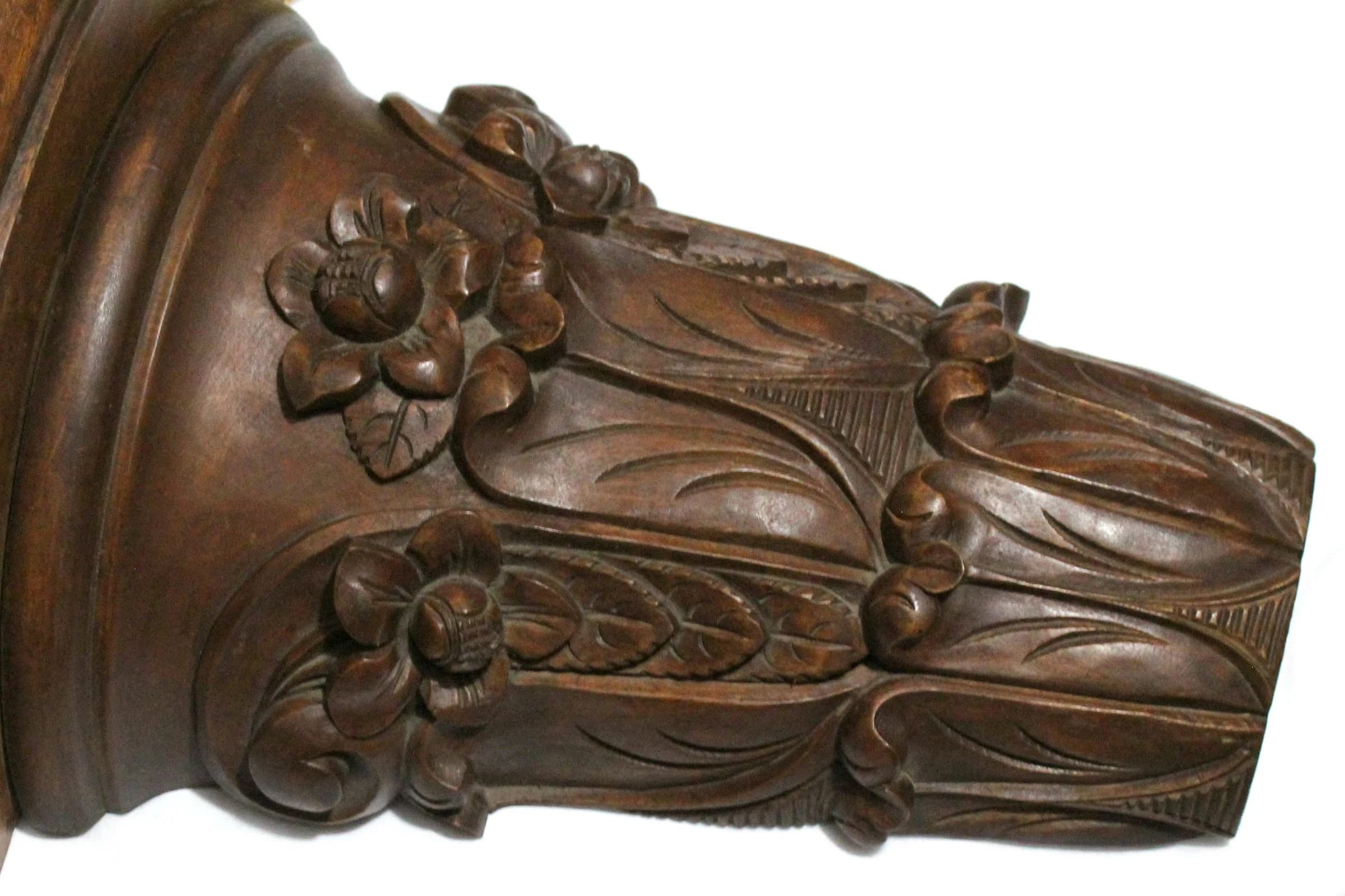 Vintage Black Forest Style Wood Wall Bracket Hand Carved Decorative Arts - image 5