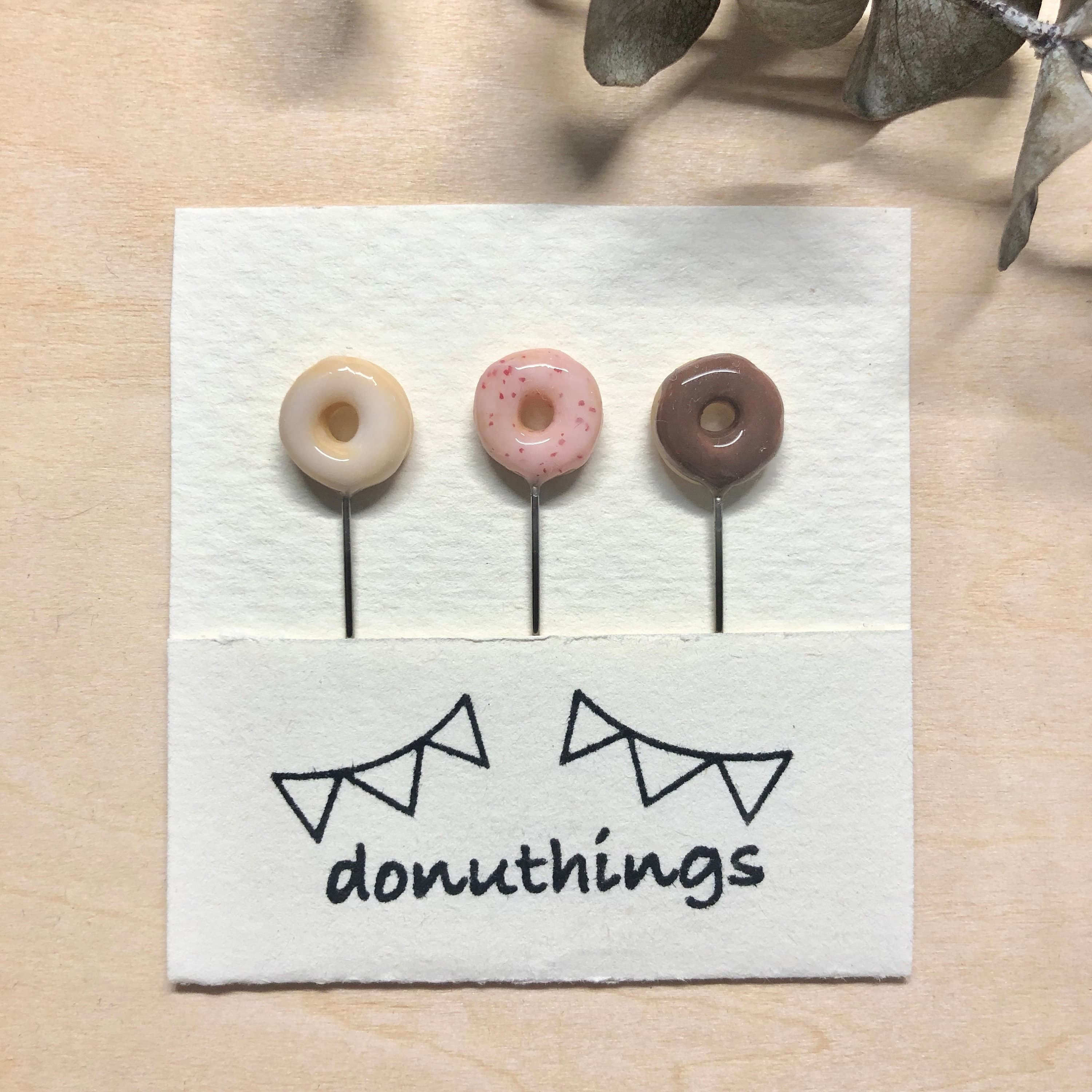 Handmade Donut Hijab Pins - Stainless Steel, Set of 3