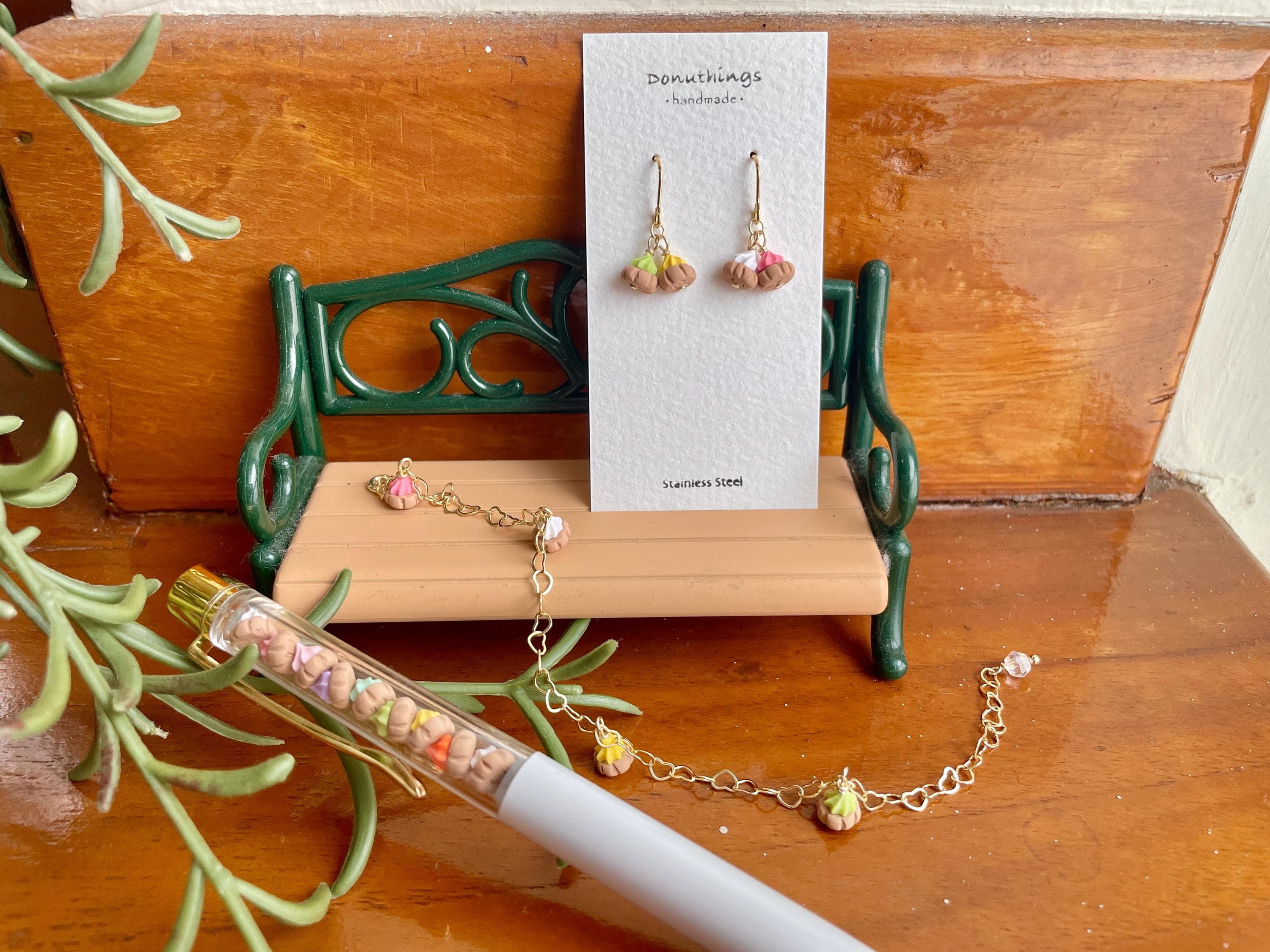 Gem Biscuit Earrings - Handmade by Donuthings - Singapore Signature Snack - image 4
