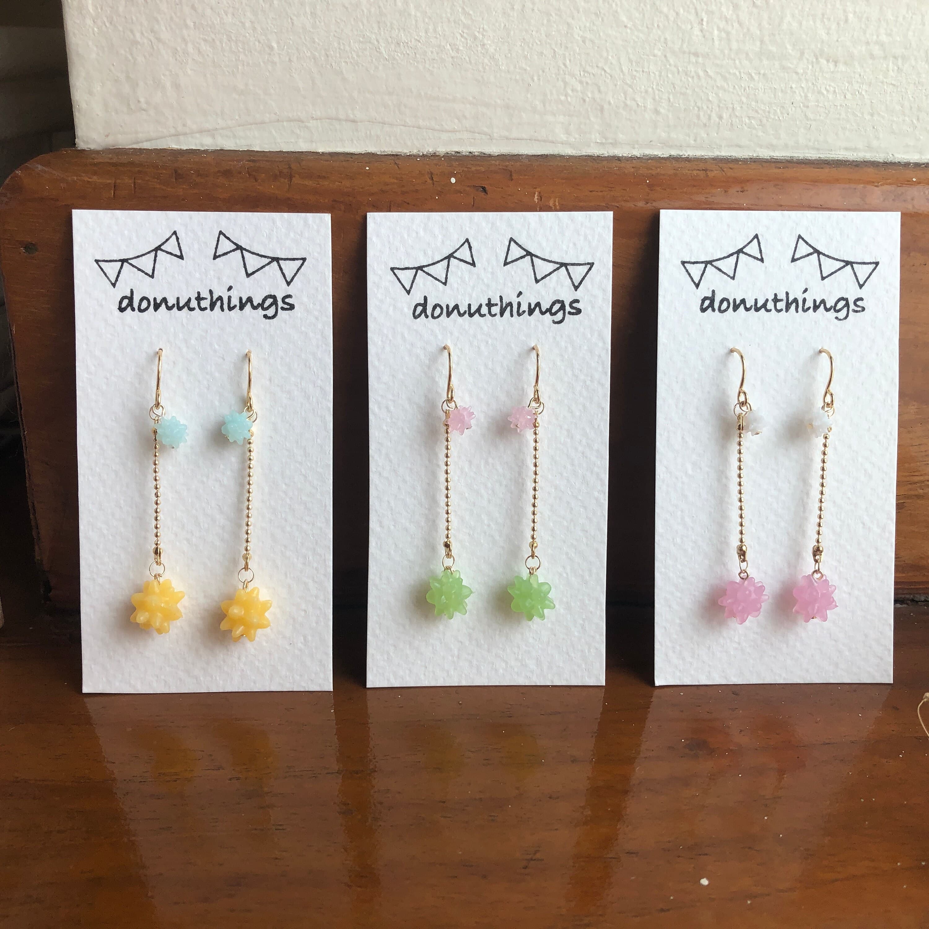 Star Fragment Earrings (Dangling Design) with Stainless Steel Hooks  (Choose your favourite colour) - image 3