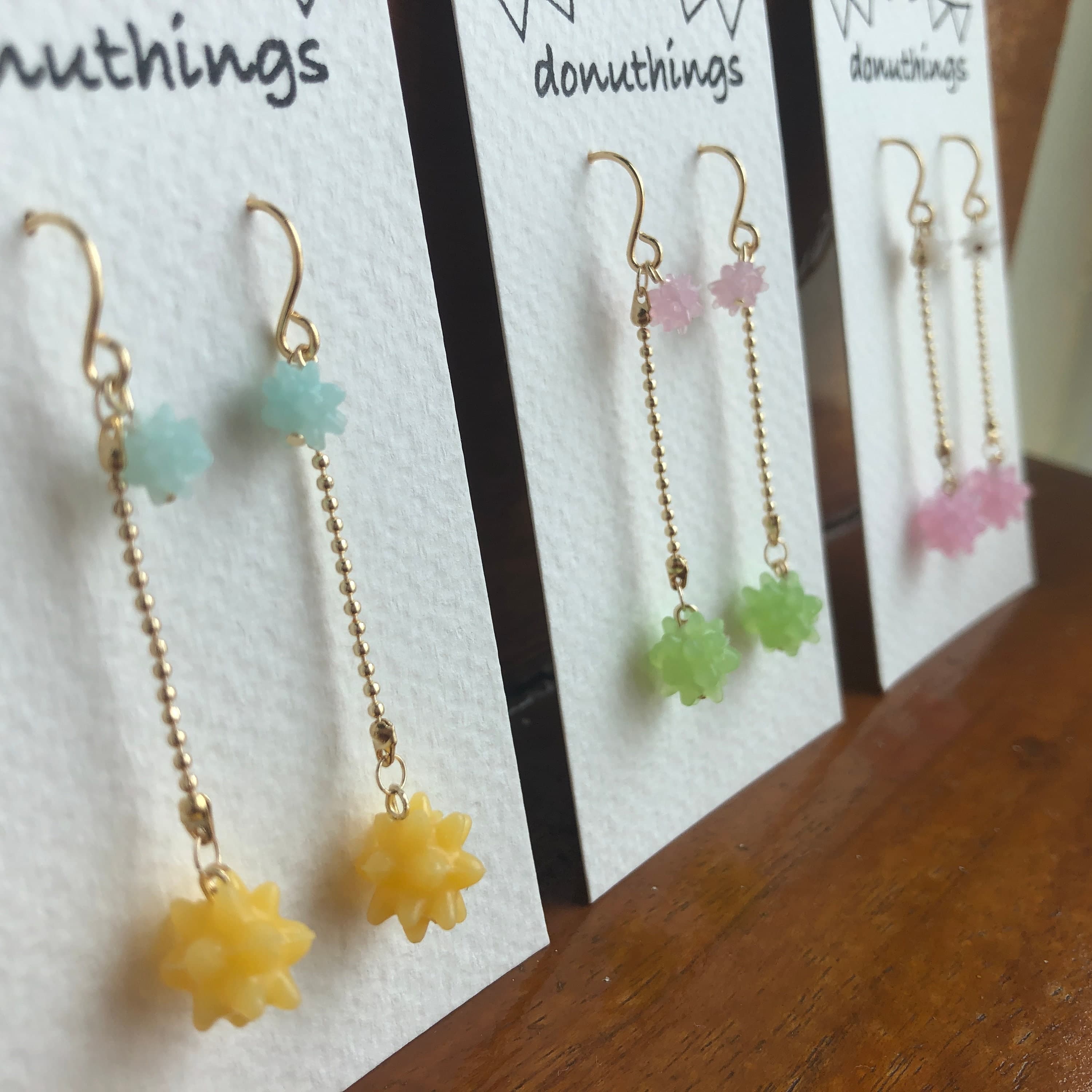 Star Fragment Earrings (Dangling Design) with Stainless Steel Hooks  (Choose your favourite colour) - image 5