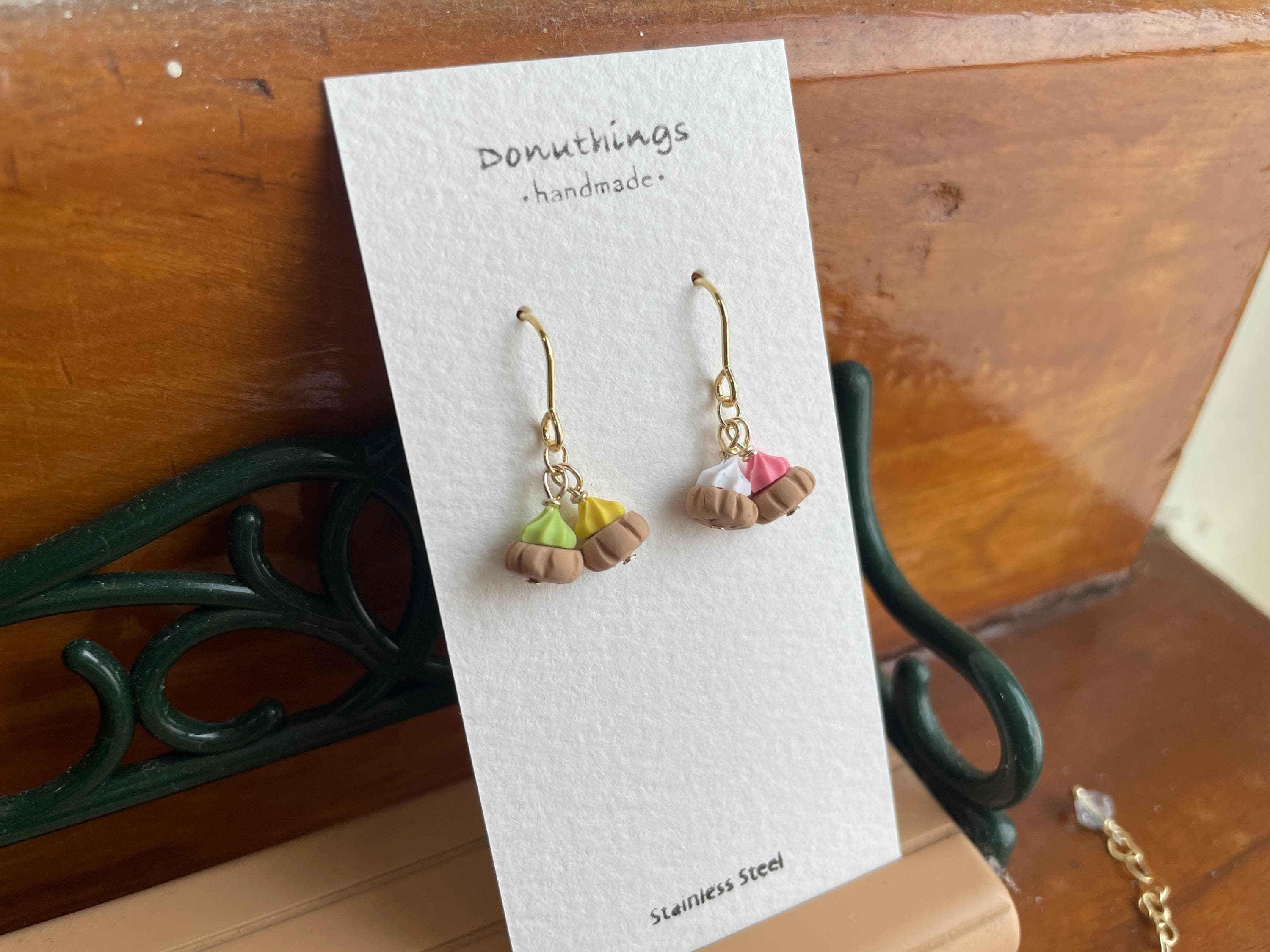 Gem Biscuit Earrings - Handmade by Donuthings - Singapore Signature Snack - image 5