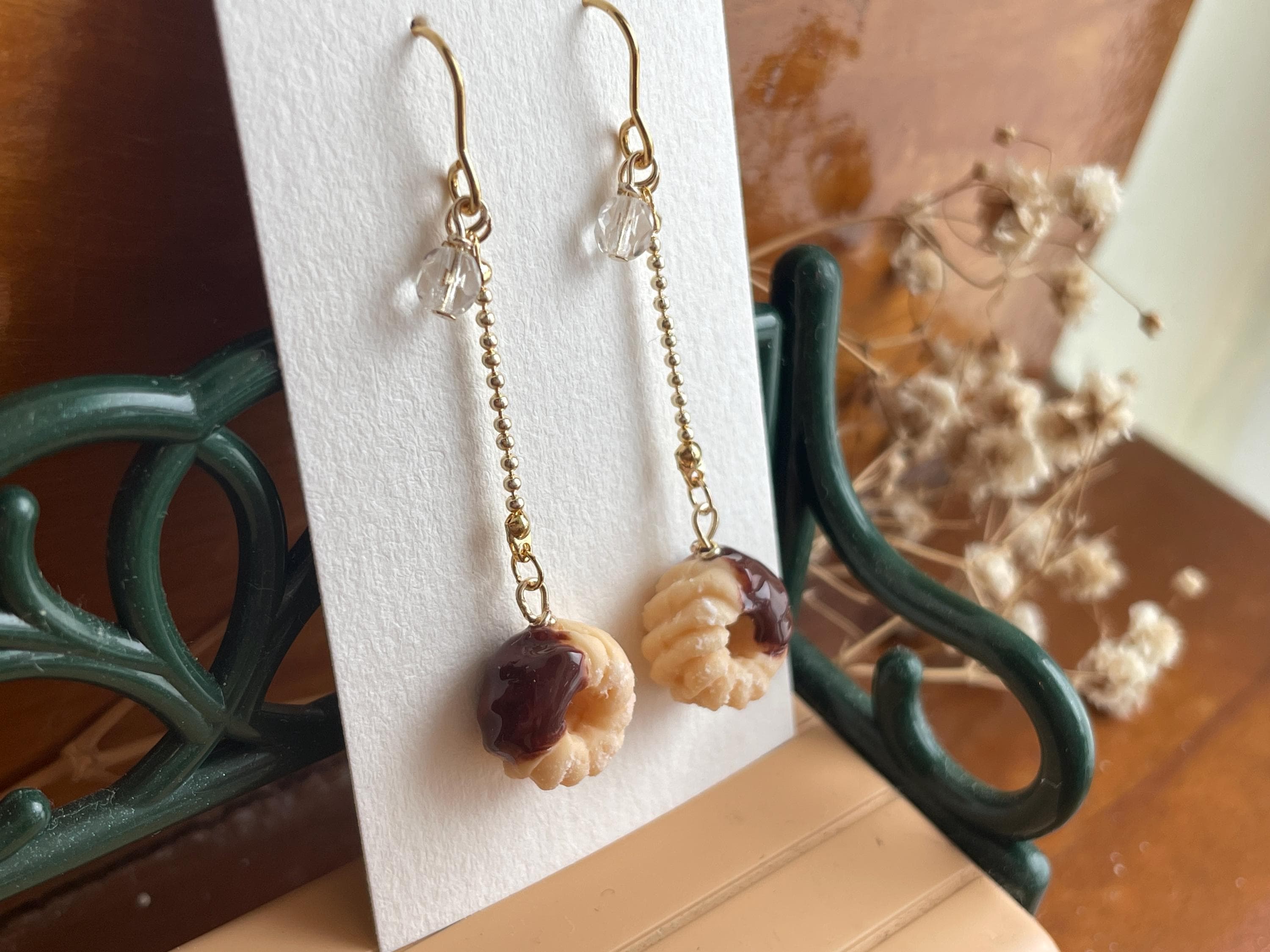 Miniature French Cruller Earrings, with Stainless Steel Hooks (Handmade by Donuthings) - image 5