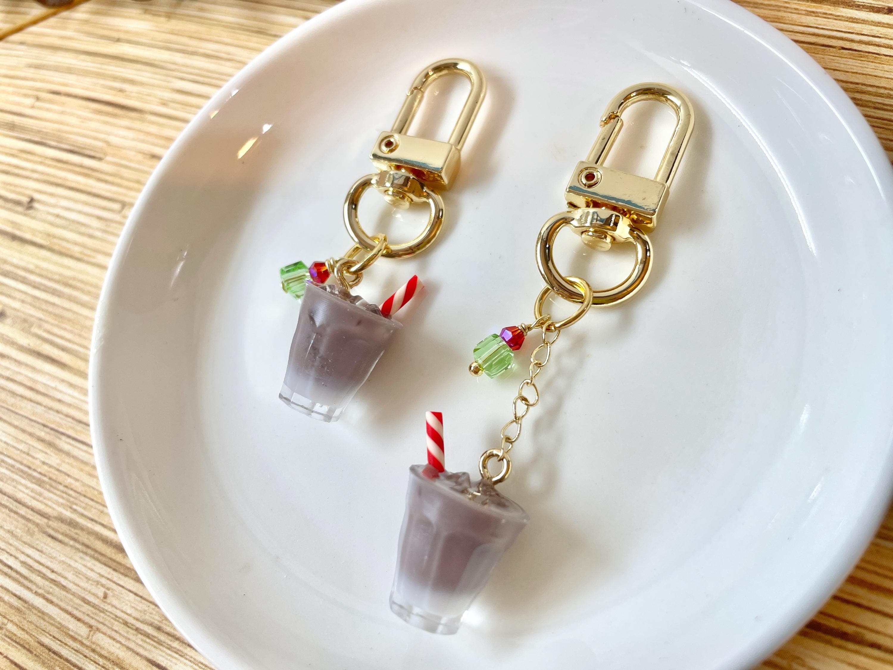 Iced Chocolate Keychain with 14k Gold Plated Findings, Anti-tarnish, Anti-Rust (Handmade by Donuthings) - image 4