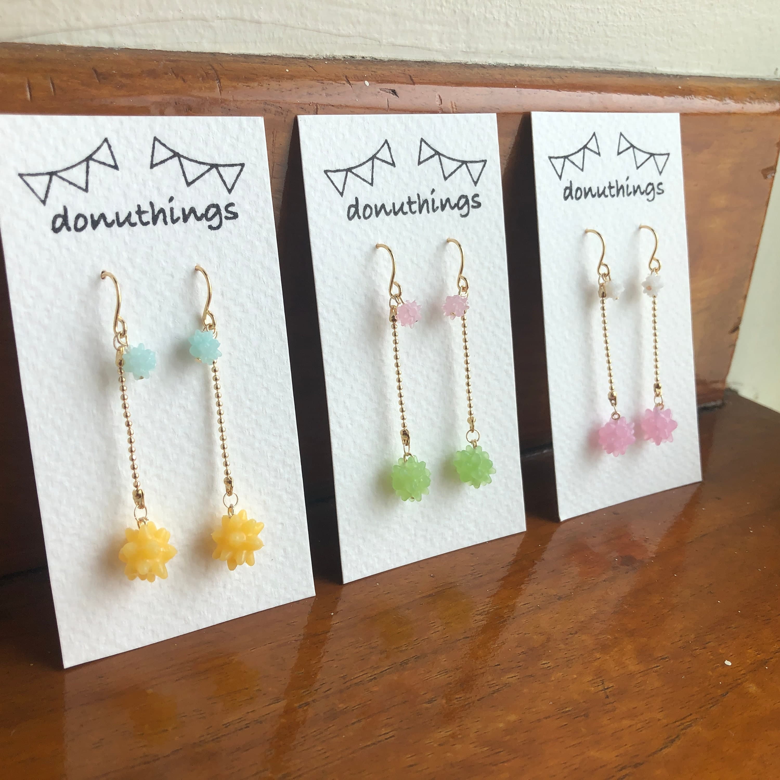 Star Fragment Earrings (Dangling Design) with Stainless Steel Hooks  (Choose your favourite colour) - image 4