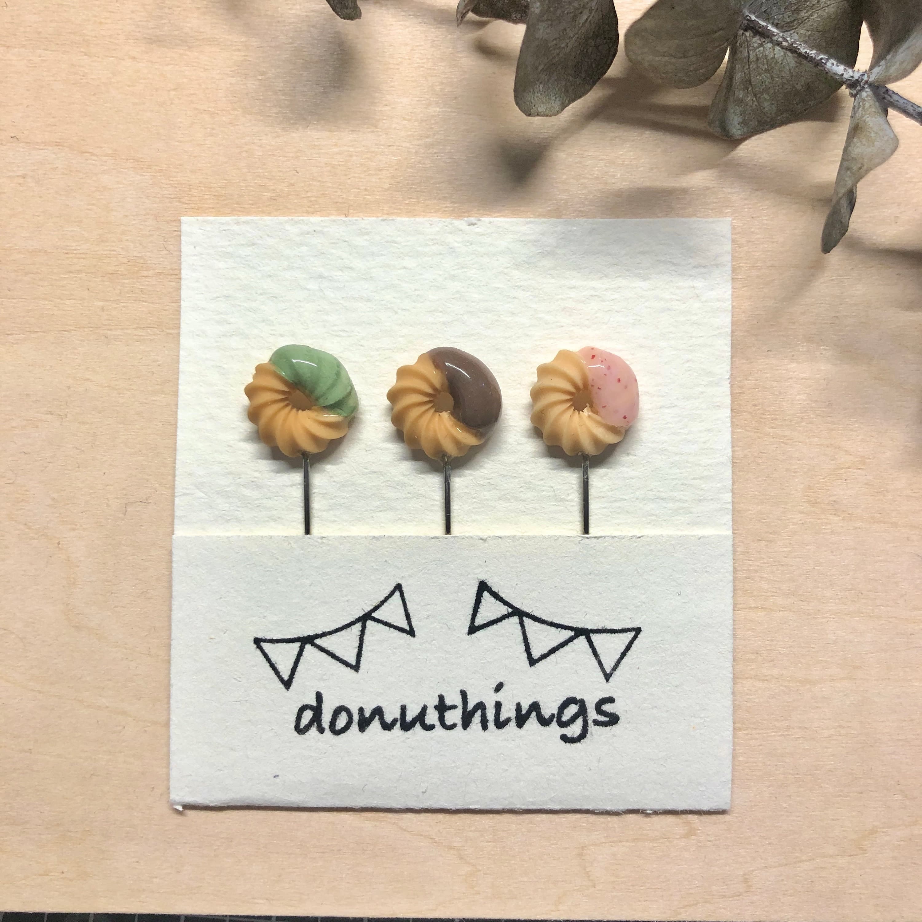 Handmade French Cruller Donut Hijab Pins - Set of 3, Stainless Steel - image 3