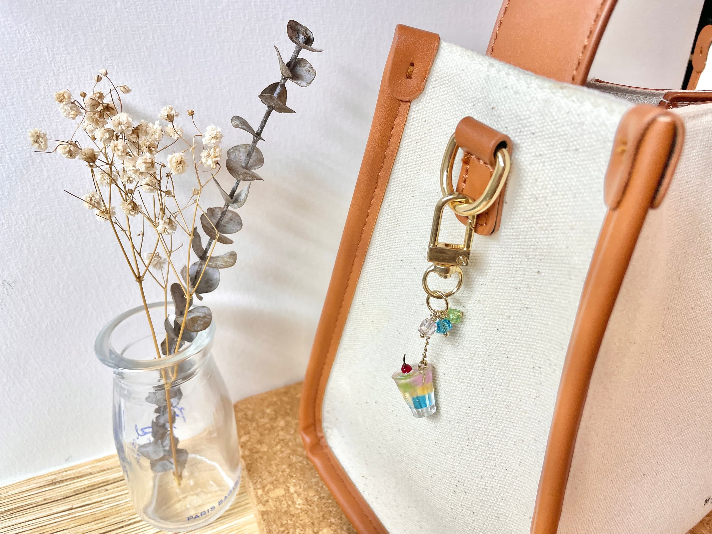 Boba Milk Tea Keychain Flat Base Type with 14k Gold Plated Findings, Anti-tarnish, Anti-Rust (Handmade by Donuthings) - image 3