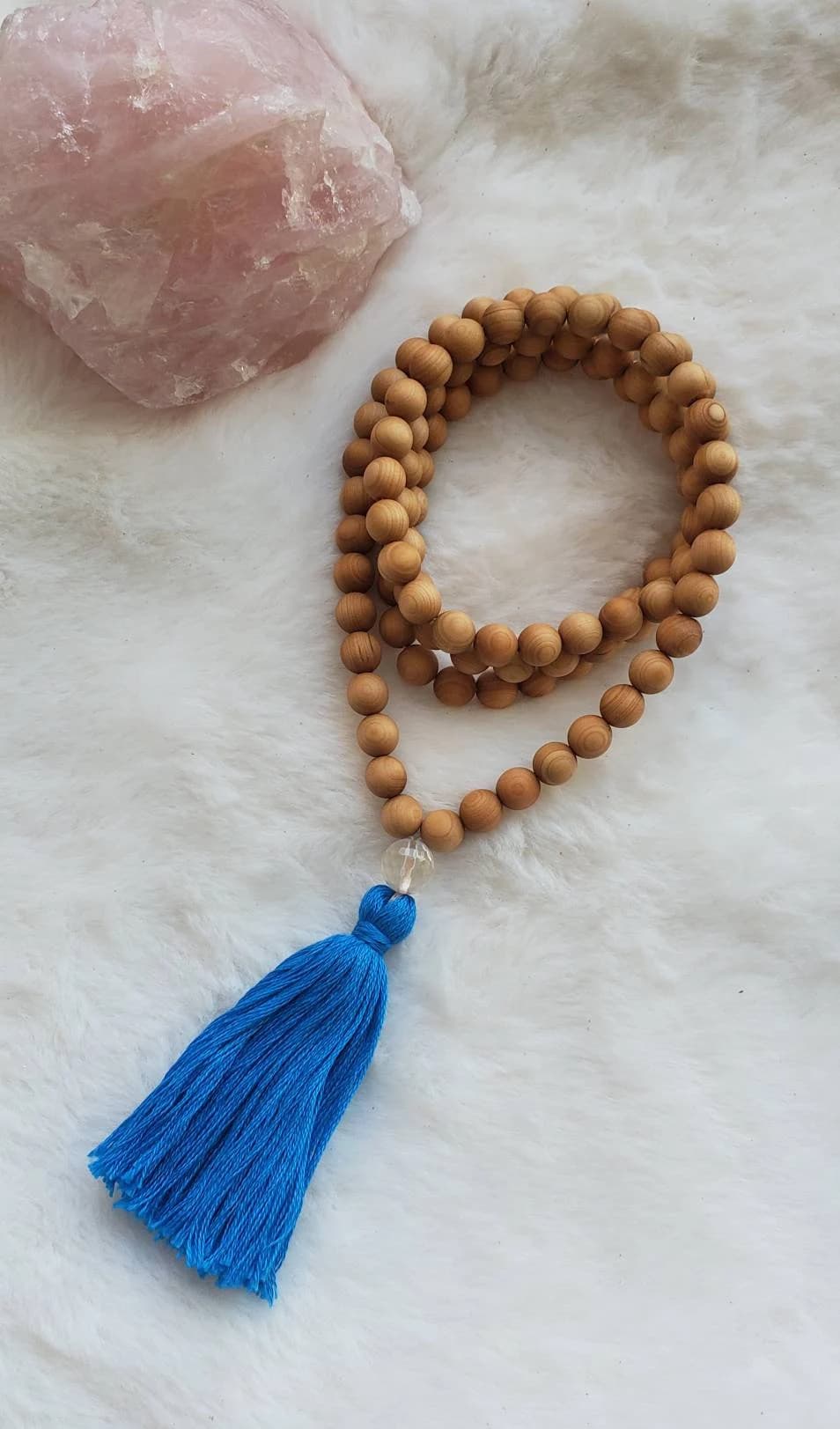 Sandalwood Chakra Mala Necklace – Meditation Beads, Reiki Infused - image 2