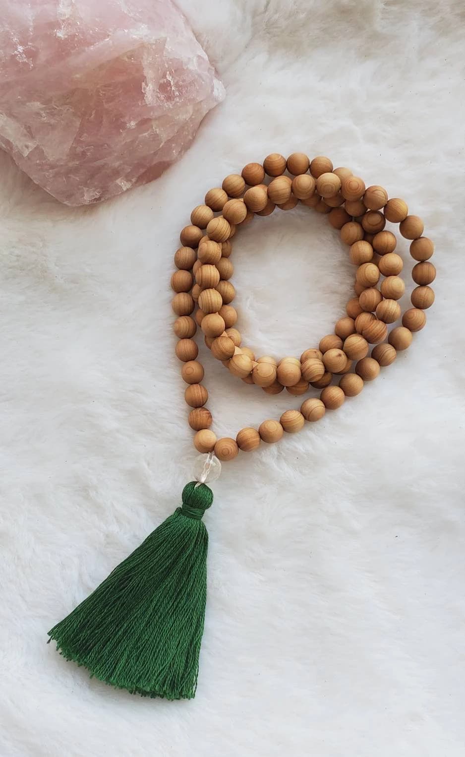 Sandalwood Chakra Mala Necklace – Meditation Beads, Reiki Infused - image 3