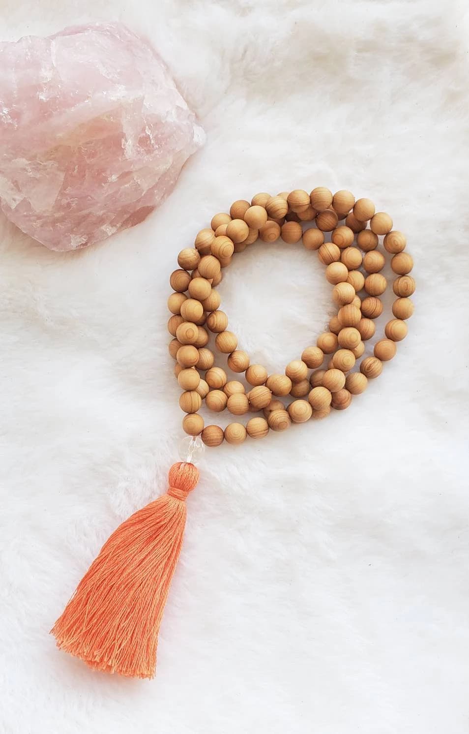 Sandalwood Chakra Mala Necklace – Meditation Beads, Reiki Infused - image 5