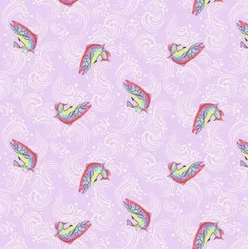 Fish Fabric, Tula Pink Sofishticated  in Blossom, Full Moon Forest ll, By the Half or Full Yard - image 3