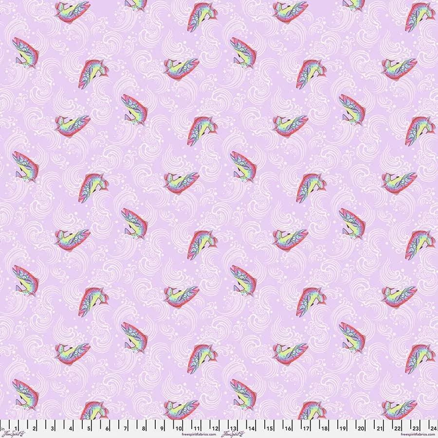 Fish Fabric, Tula Pink Sofishticated  in Blossom, Full Moon Forest ll, By the Half or Full Yard