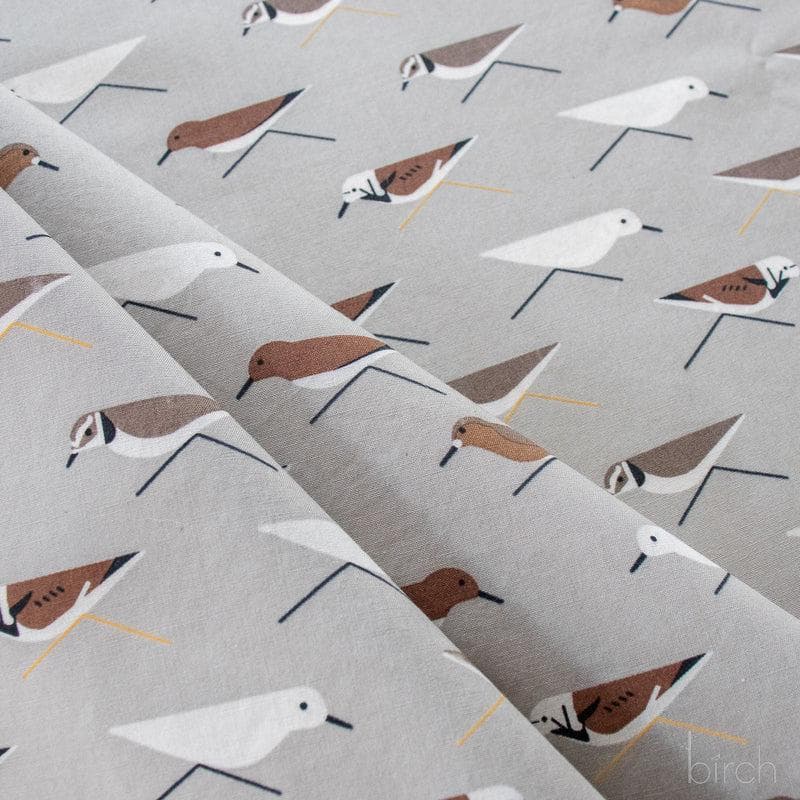 Bird Fabric, Sanderlings Organic Poplin, Charley Harper Coastal Volume 2 by Birch, By the Half or Full Yard - image 2