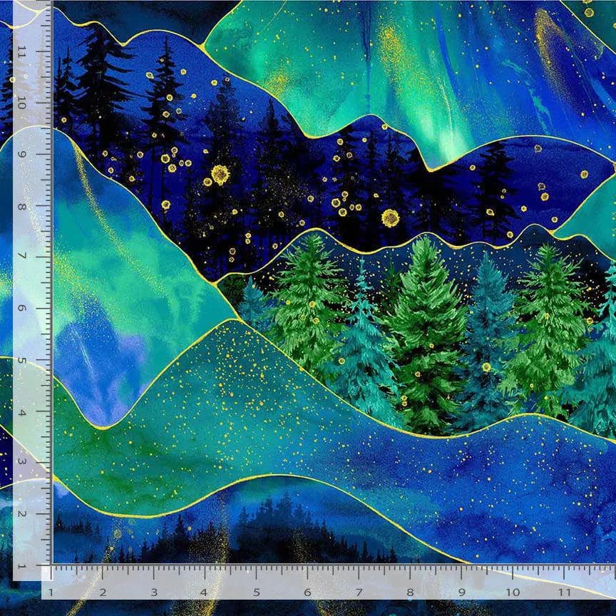 Fabric, Night Forest Patchwork, Endless Sky by Timeless Treasures, By the Half or Full Yard - image 3