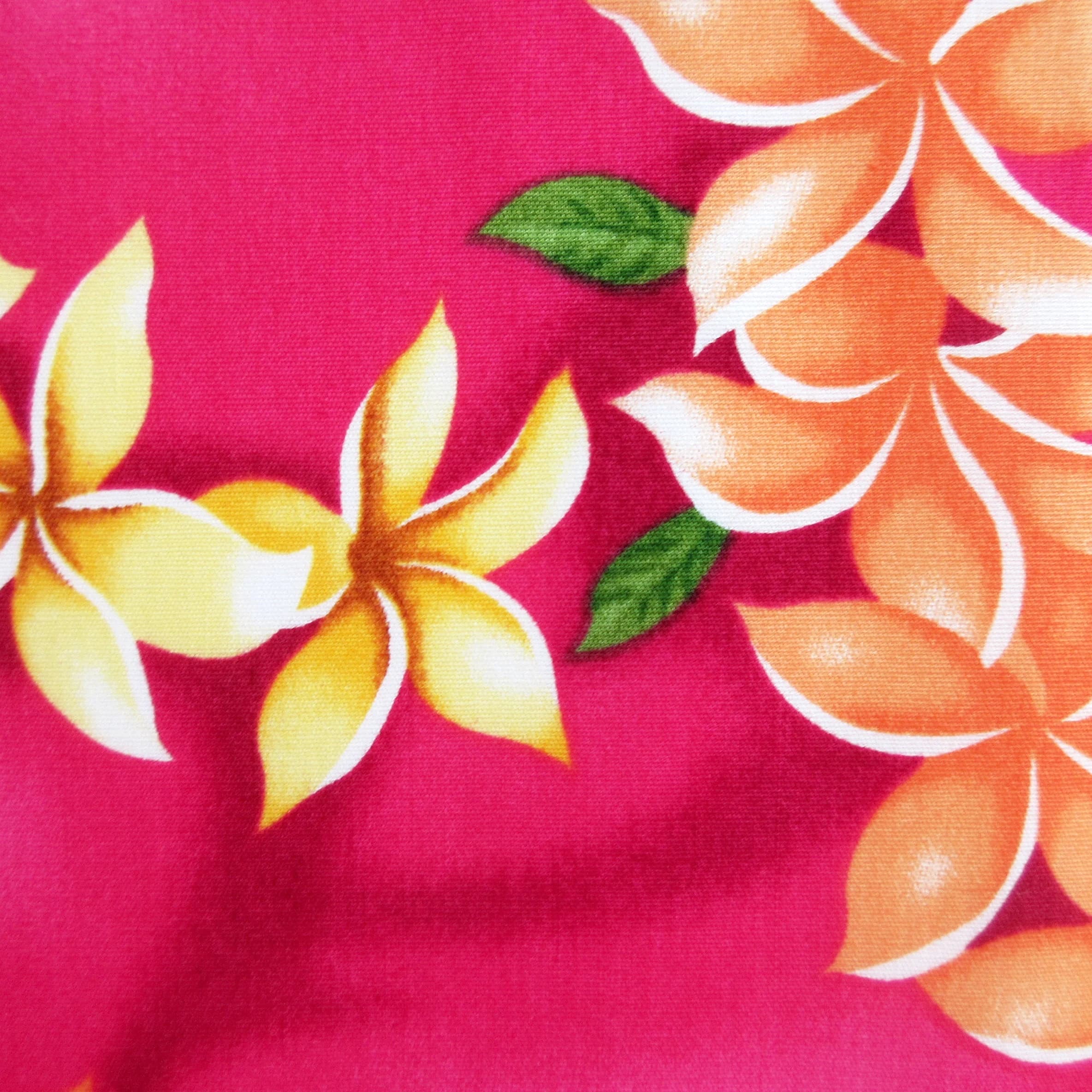 Hawaii Fabric, Island Plumeria Leis on Hot Pink, By the Half or Full Yard - image 4