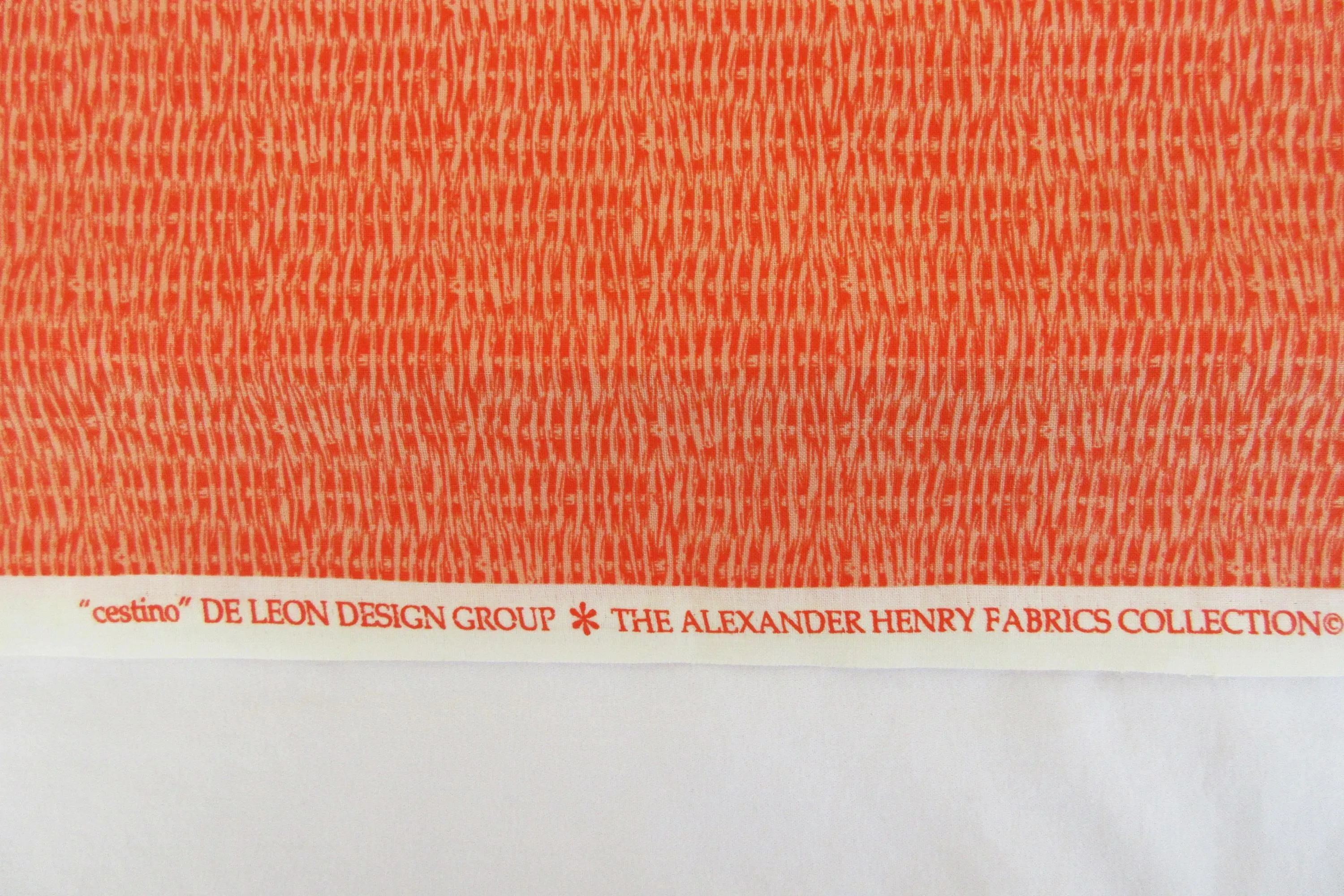 Rare Fabric, Cestino in Orange by Alexander Henry, Basketweave Blender, Last 27 Inches - image 4