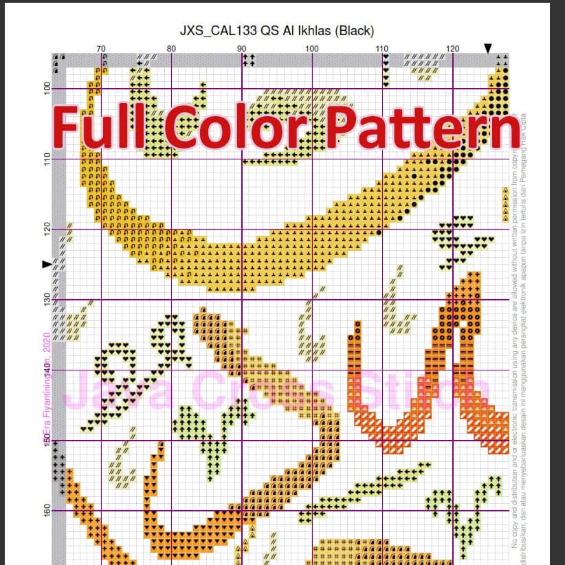 Qul Surah Cross Stitch Charts: Islamic Art on Black (4 PDF) - image 2
