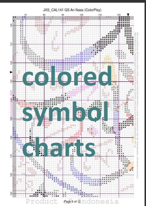 Calligraphy QS An Naas (ColorPlay) Instant Download PDF Islamic Cross Stitch Charts - image 3