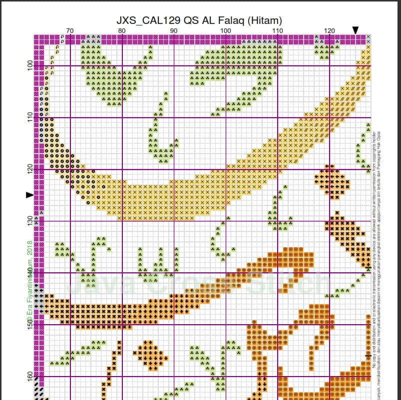 Calligraphy QS Al Falaq (Hitam/Black) Instant Download PDF Islamic Cross Stitch Charts - image 3