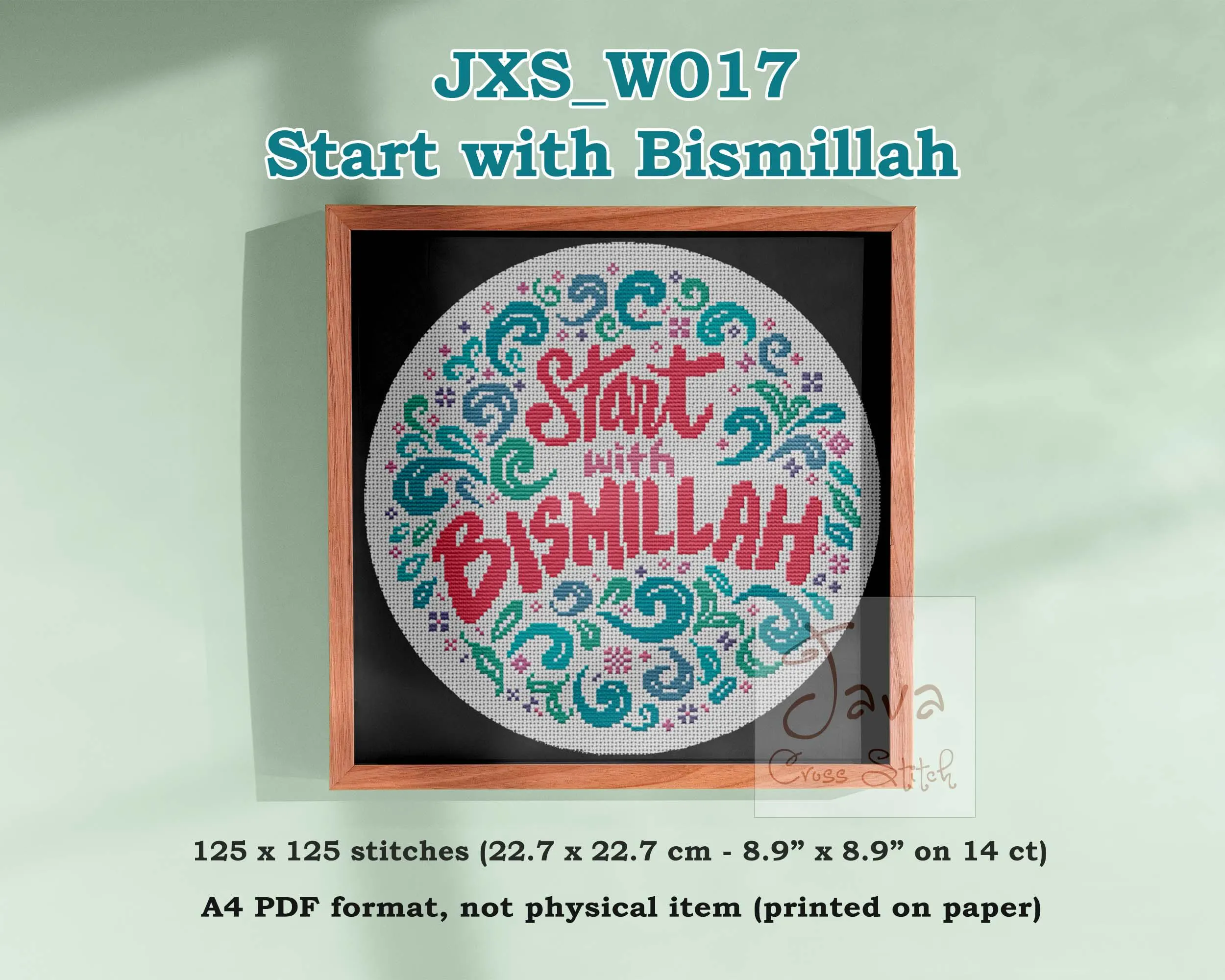 Islamic Cross Stitch Charts: Boho Pastel Designs (3 PDF) - image 3