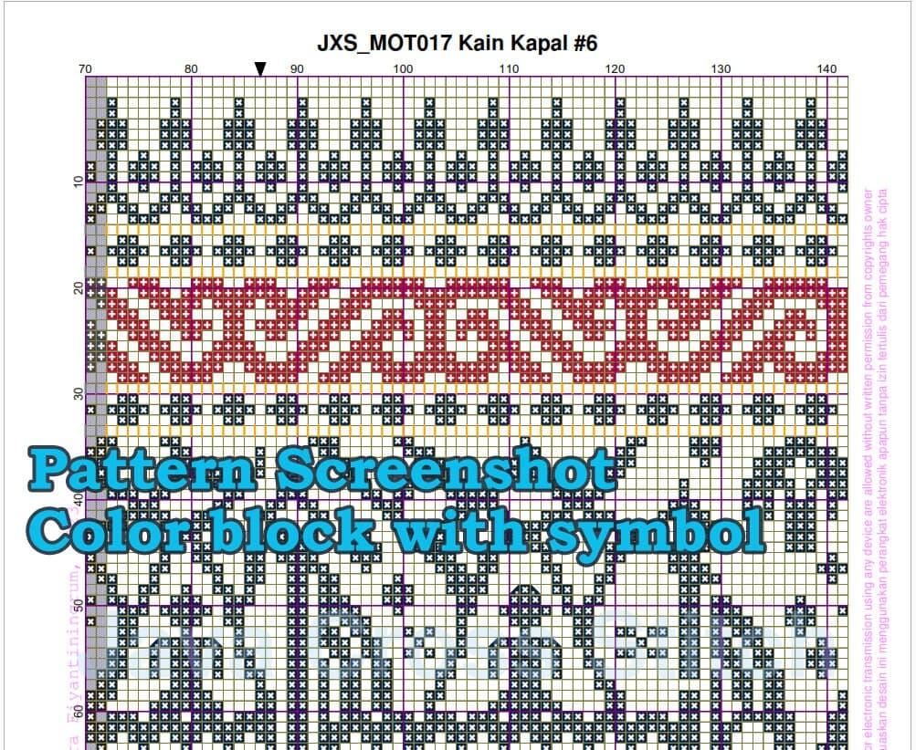 Kain Kapal #6 Ship Cloth Traditional Lampung Motif - PDF Cross Stitch Chart - image 4