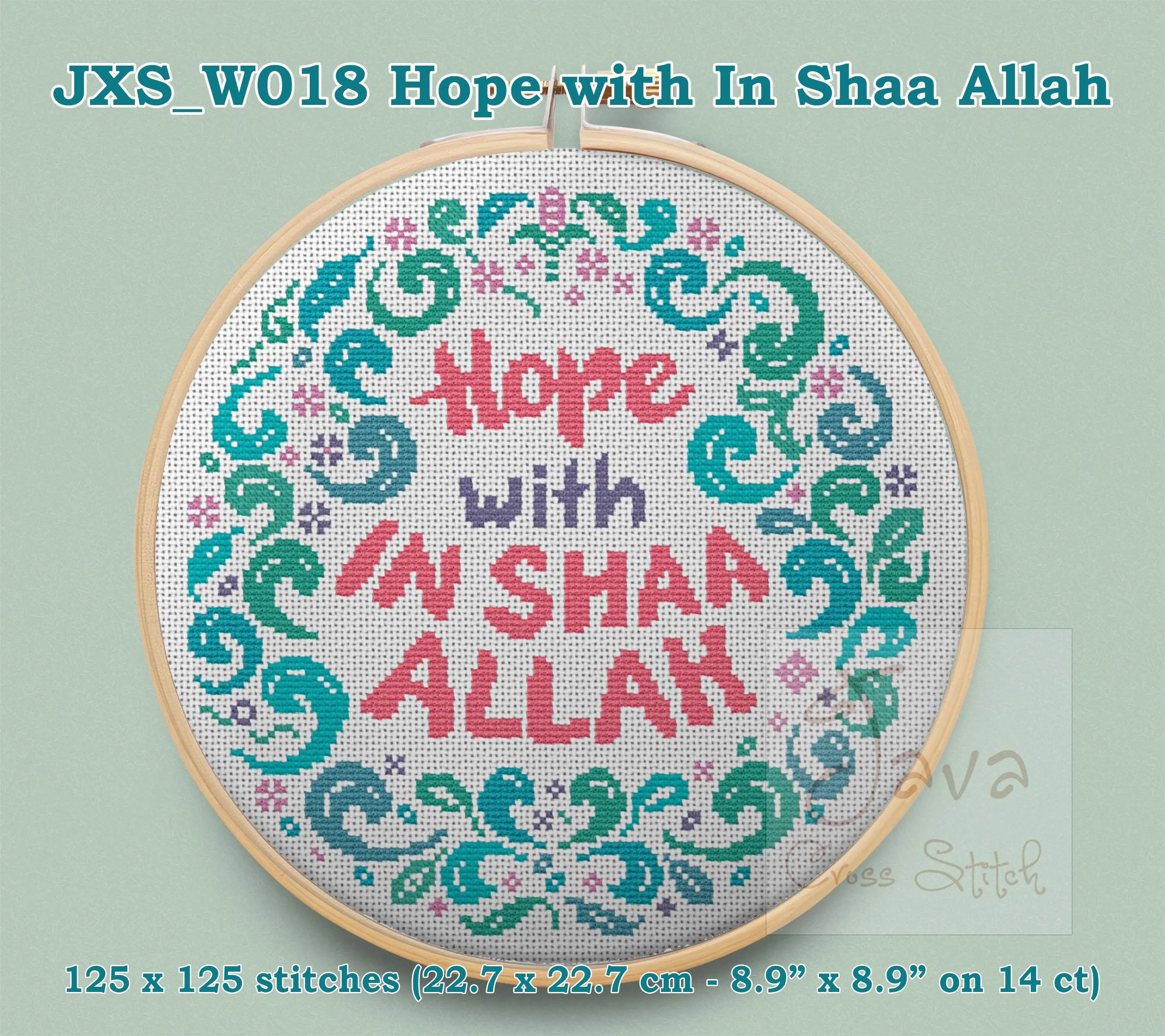 Islamic Cross Stitch Charts: Boho Pastel Designs (3 PDF) - image 4