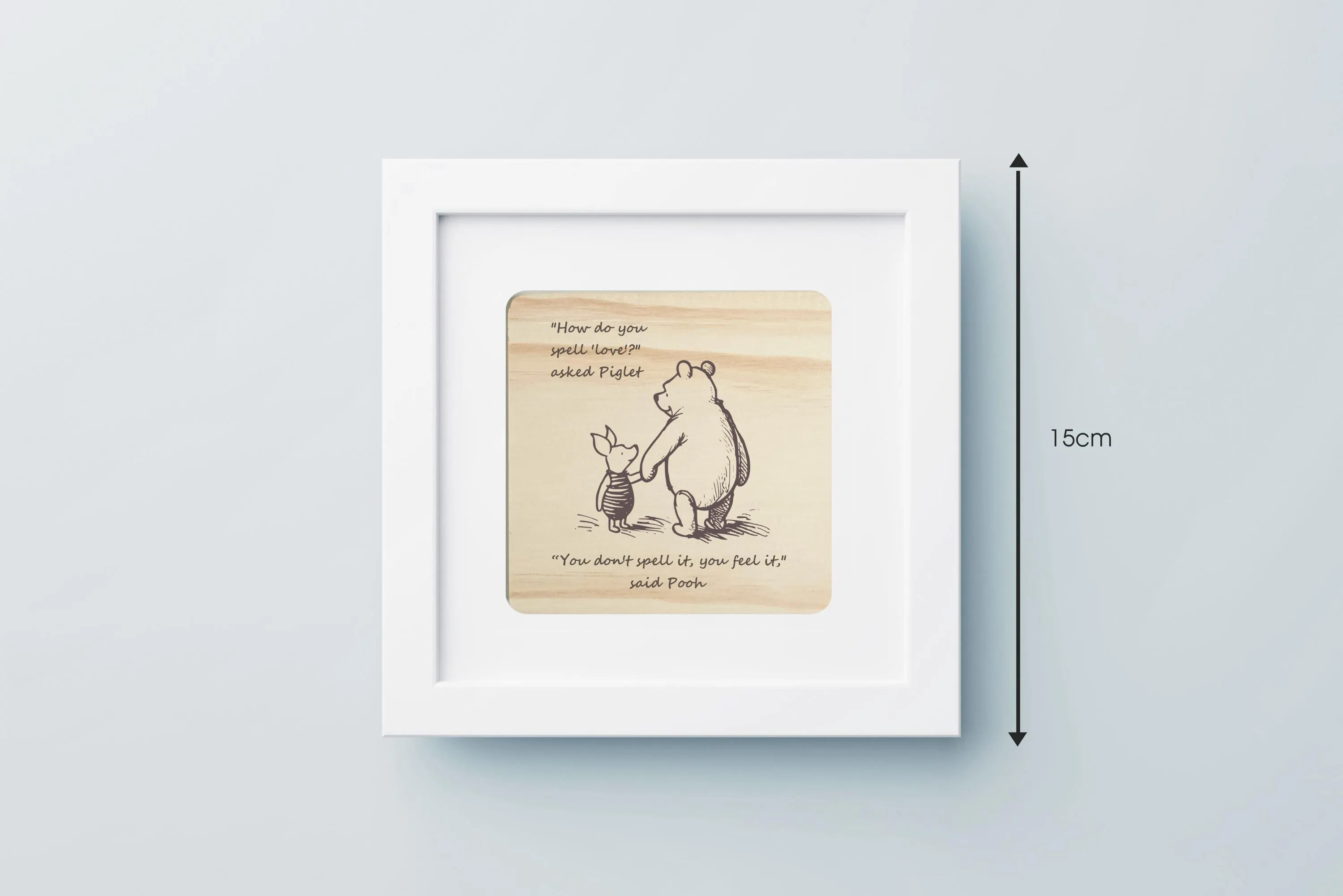 Cute Winnie The Pooh and Piglet Engraved Wood Art With Quotation Valentine's Day Gift - Unique Gift For Girlfriend, Wife, Boyfriend, Husband - image 3
