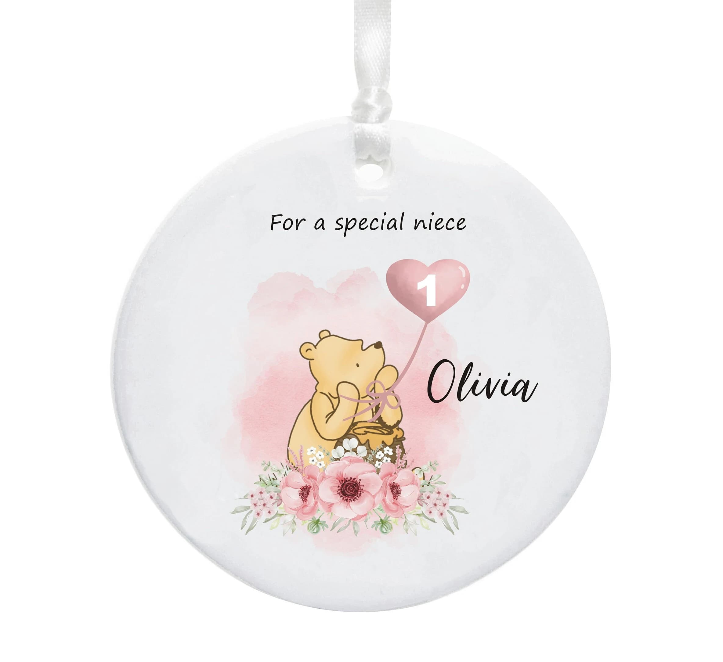 Winnie the Pooh 1st Birthday Personalised Ceramic Keepsake Gift for Granddaughter, Niece, Daughter, Great Granddaughter, Goddaughter - image 2
