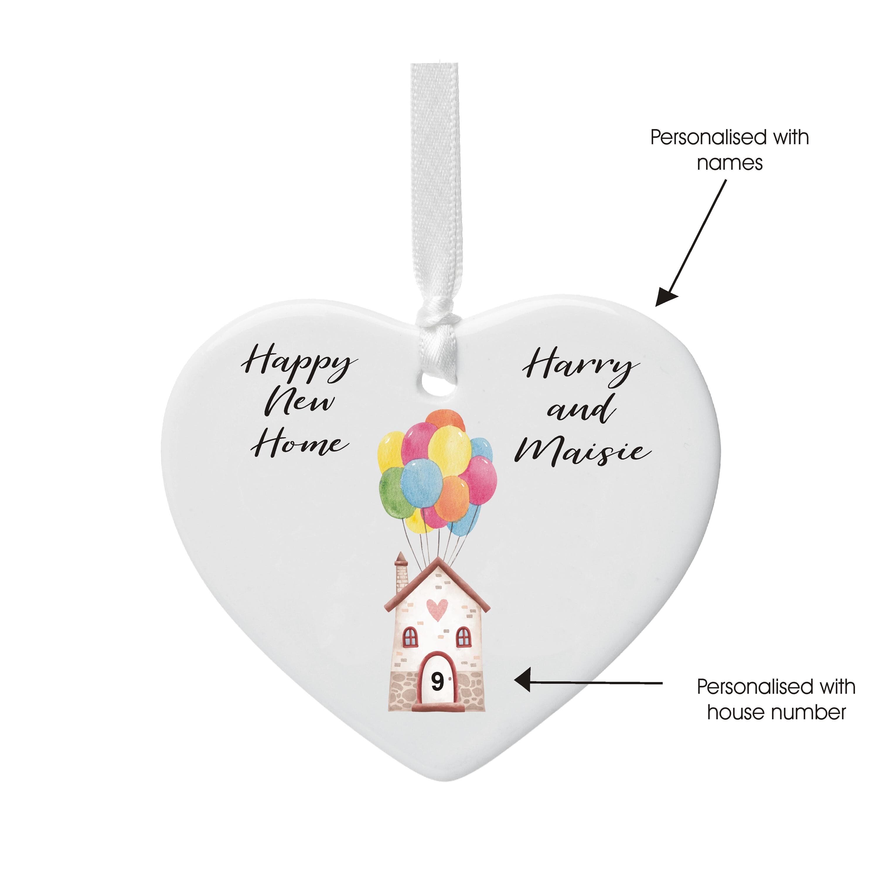 Personalised New Home Ceramic Keepsake Decoration - Personalised With Names and House Number - Optional message on back - image 5