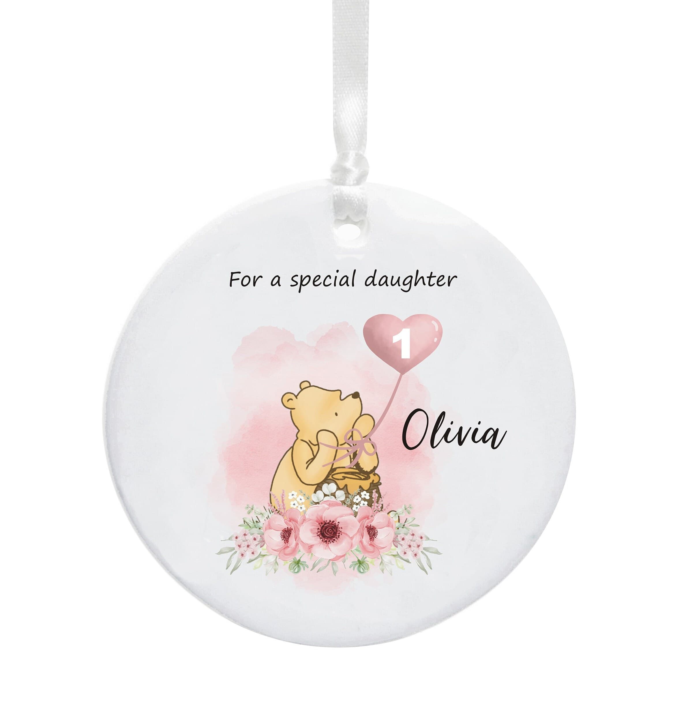 Winnie the Pooh 1st Birthday Personalised Ceramic Keepsake Gift for Granddaughter, Niece, Daughter, Great Granddaughter, Goddaughter - image 3