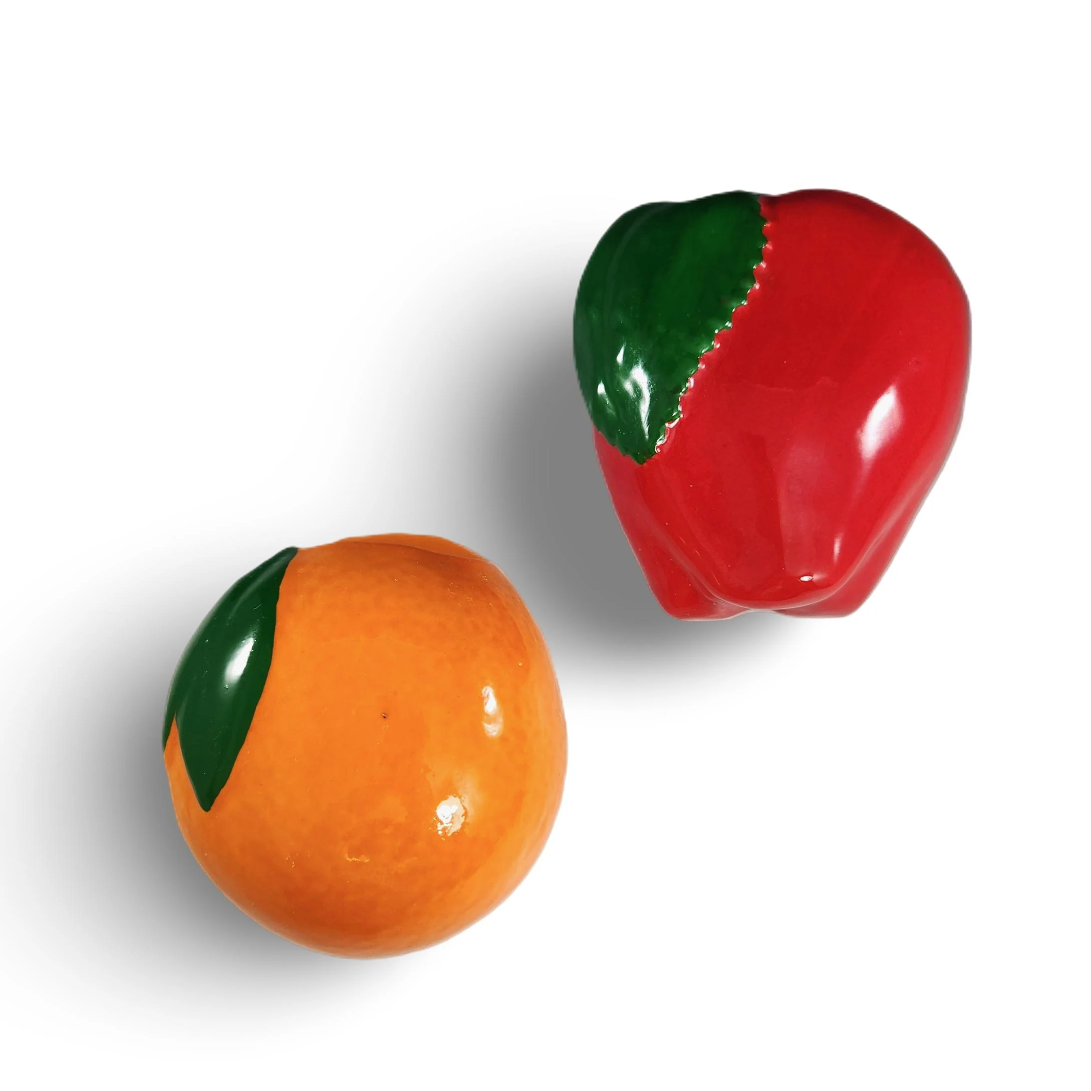 Vintage Ceramic Fruit Wall Pockets - 3D Hanging Apple & Orange Planter Vase - Gallery Wall Kitschy Grandmacore Decor