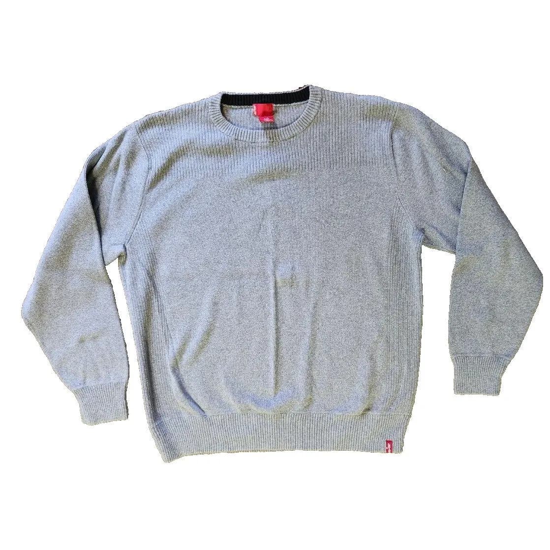 Vintage Mens Levi's Gray Knit Sweater - Size L 100% Cotton Red Tag Label