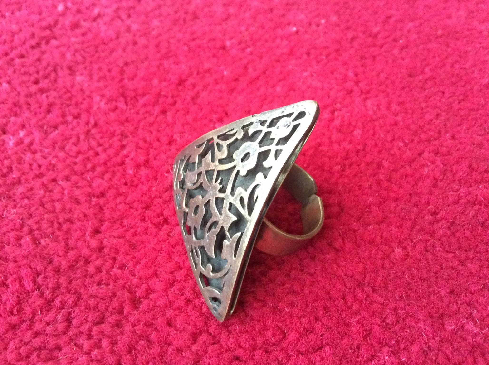 Ancient Egyptian Triangle Hollow ring of Cleopatra Jewelry King adjustable ring ,Egypt symbol boho bohemian tribal ring T3 - image 3