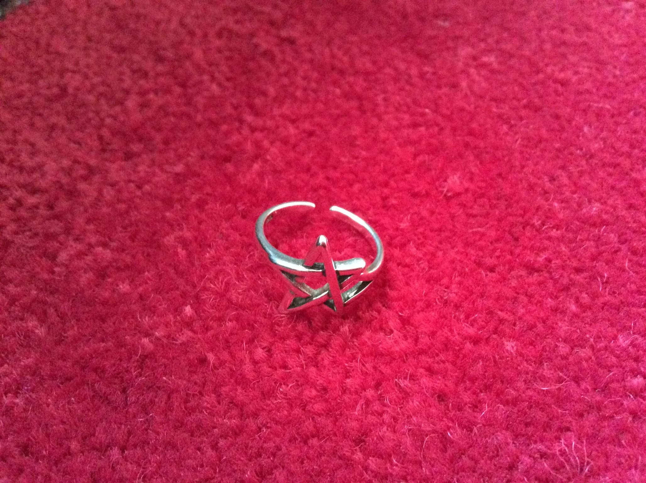 Silver 925 Sterling Rings , Star rings, Adjustable ring, open ring, Hallow Ring , Korean Rings - image 4