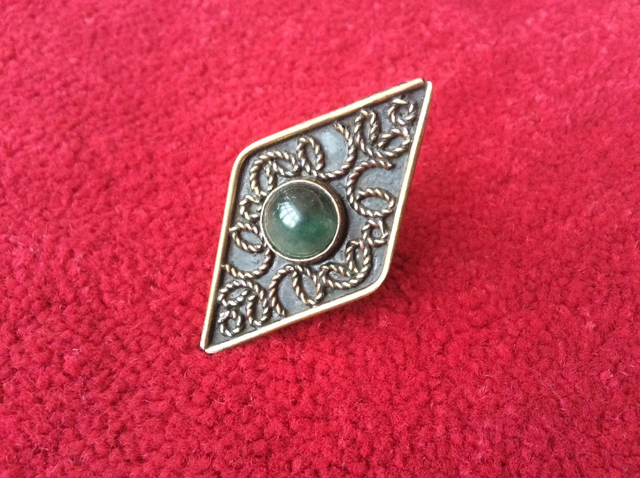 Ancient Egyptian Green Stone Rhombus ring of Cleopatra Jewelry King adjustable ring ,Egypt symbol boho bohemian tribal ring T3