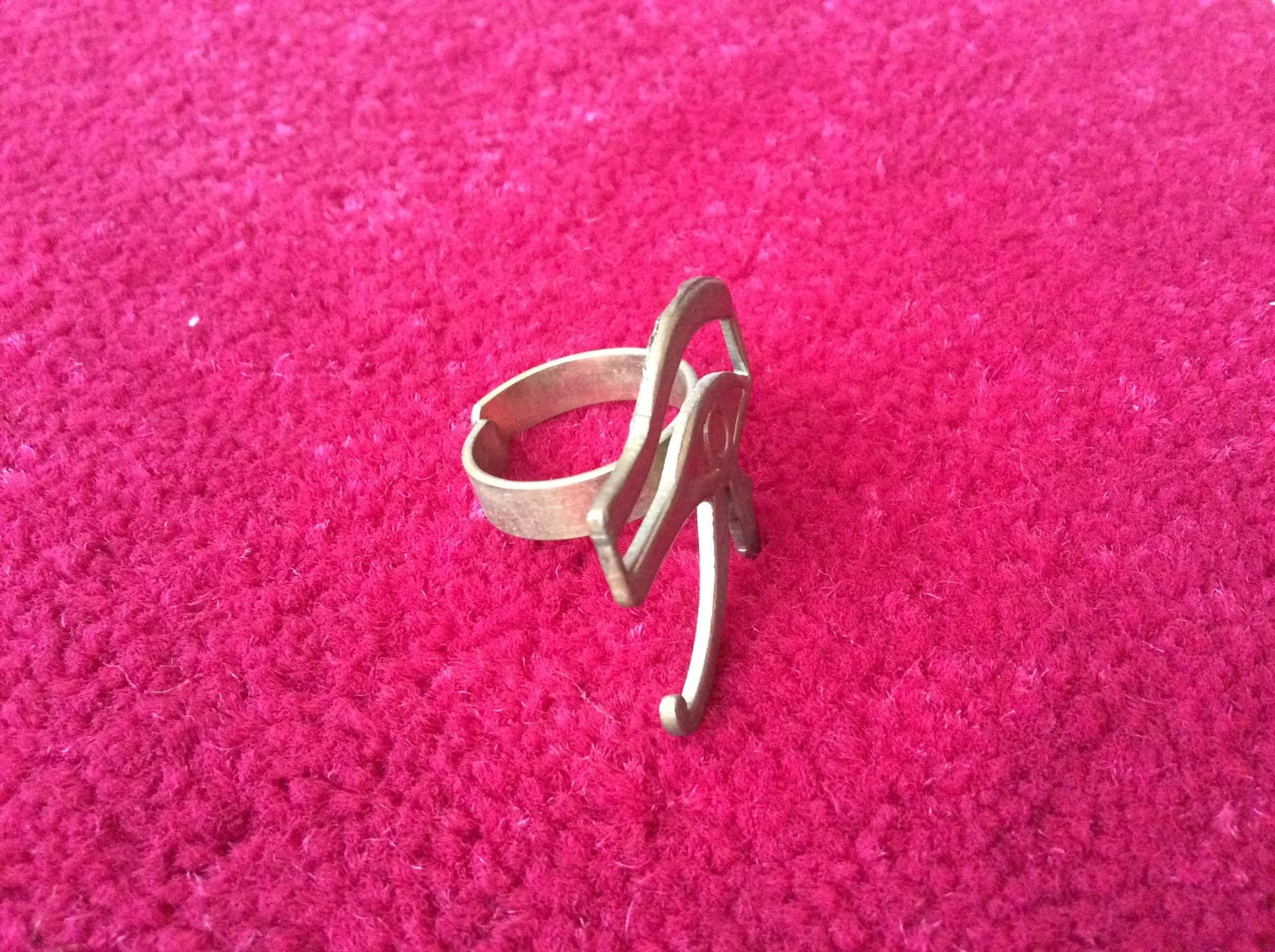 Ancient Egyptian Eye Of Horus African Jewelry Falcon Goddesses adjustable brass ring ,Egypt boho bohemian ring T3 - image 3