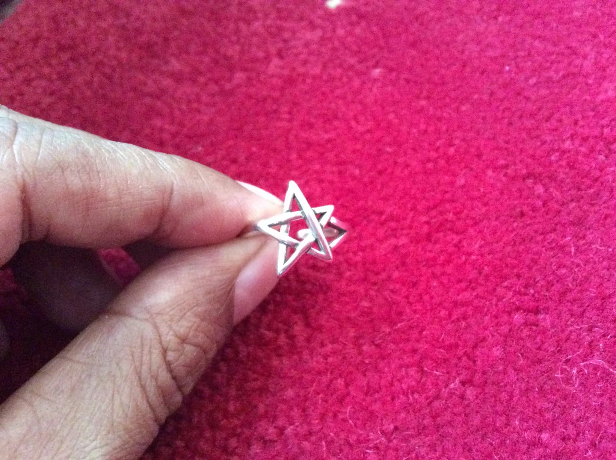 Silver 925 Sterling Rings , Star rings, Adjustable ring, open ring, Hallow Ring , Korean Rings - image 3
