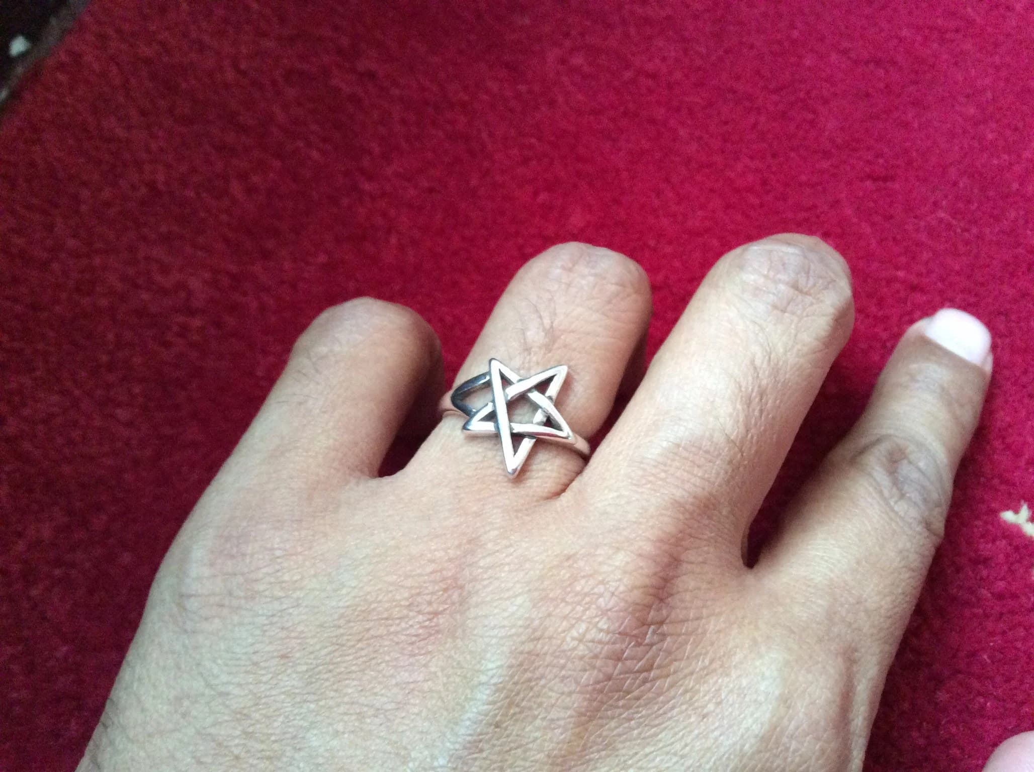 Silver 925 Sterling Rings , Star rings, Adjustable ring, open ring, Hallow Ring , Korean Rings