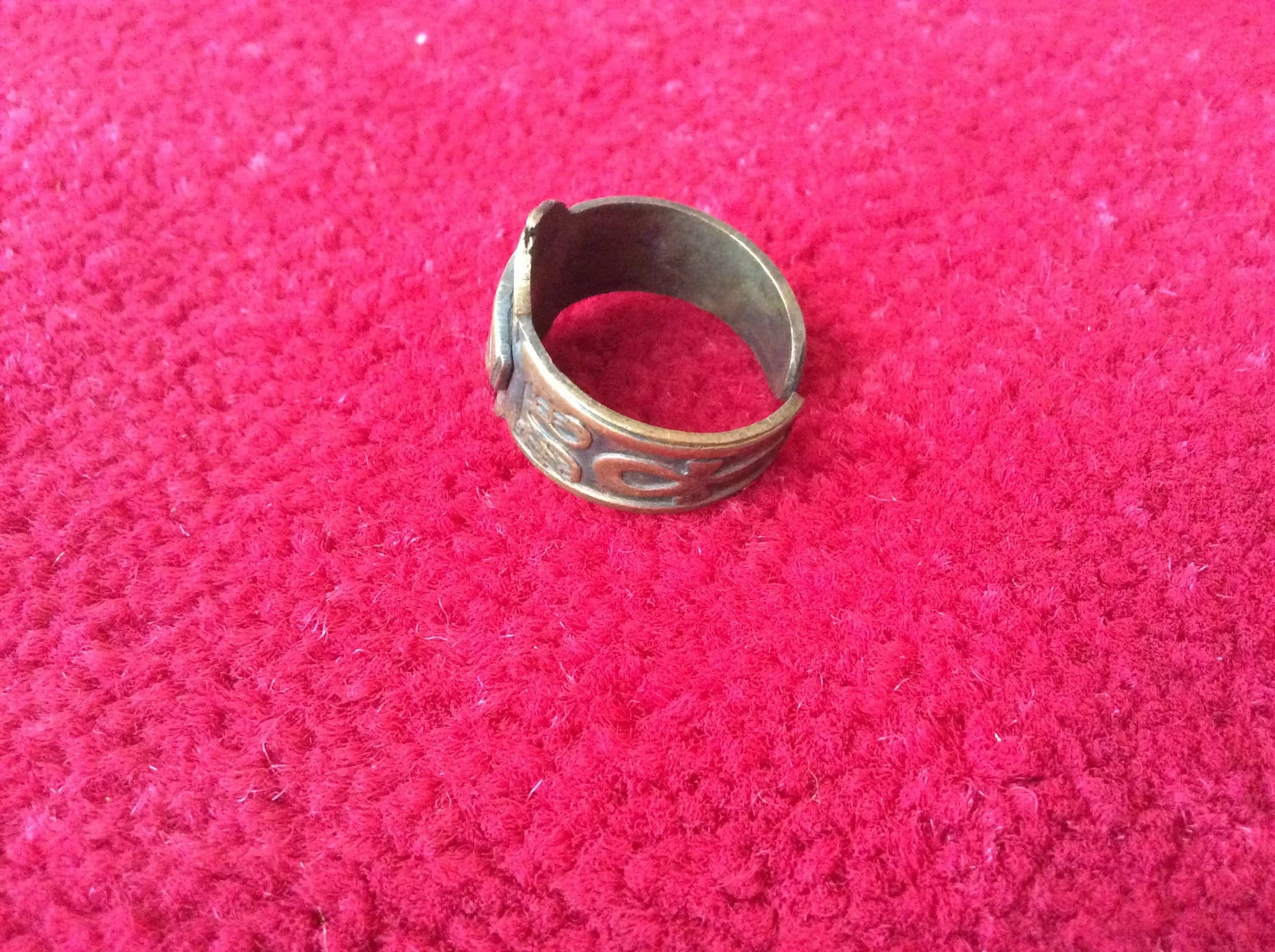 Ancient Egyptian Eye Of Horus African Jewelry Falcon Goddesses adjustable brass ring ,Egypt ankh ring T3 - image 3