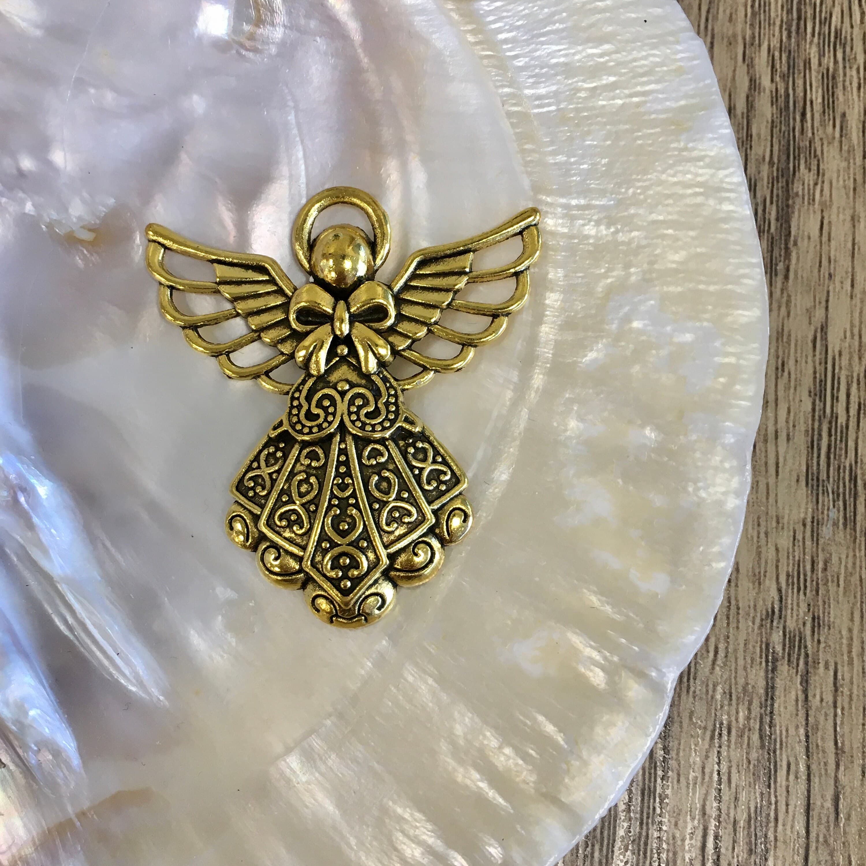 Guardian Angel Charm, Angel Charm Pendant, Yellow Gold Guardian Angel, Keychain Charm, Alloy Pendant, Bellaire Wholesale, Canada Supply - image 4