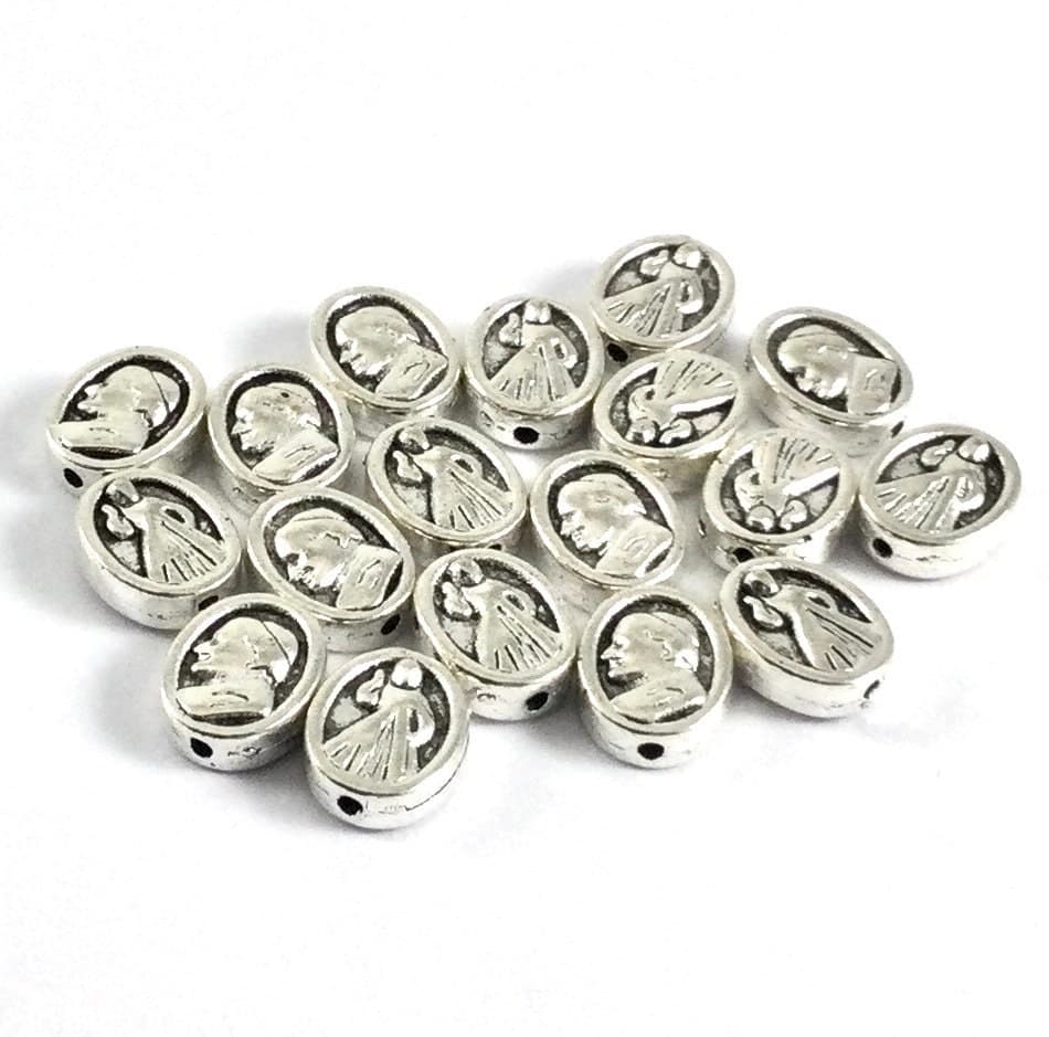Alloy Religious Beads, Religious beads, 40Pc, Silver Bead, Jewelry findings, Pendant Findings, Earring Findings - image 4