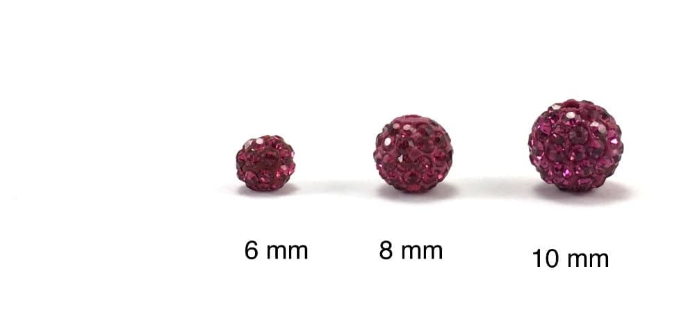 Shamballa Beads, Fuchsia Pink Shamballa Bead, 8mm Disco bead, Fuchsia Pink bead, Rhinestone bead, small crystal bead, Canadian Supplier - image 3