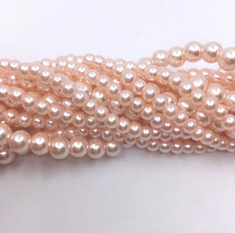 Blush Pink Faux Glass Pearls, Faux Glass Bead, 4mm, 6mm, 8mm Glass Pearl Bead, Beading Supplies, Bellaire Wholesale, Canadian Supplier