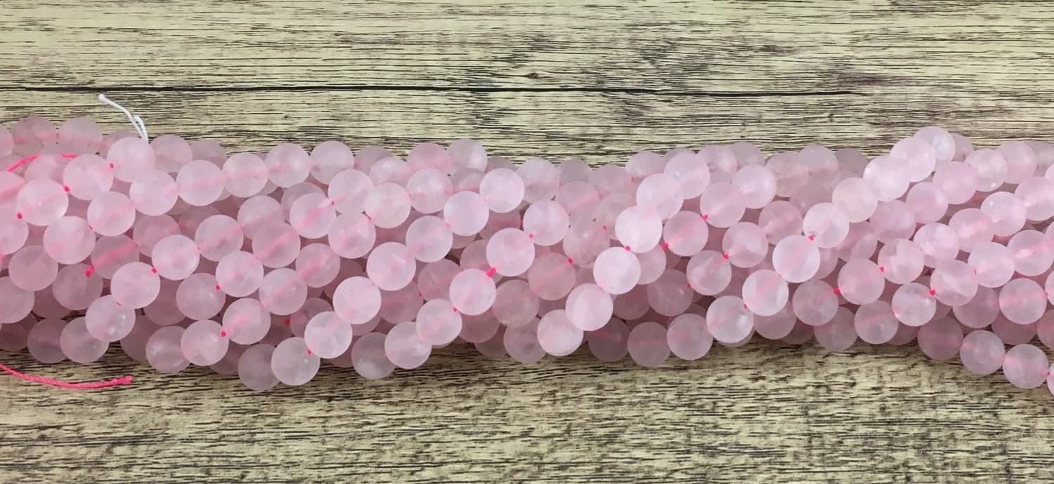 8mm Frosted Rose Quartz, Gem Stones , Mala Beads,  Yoga natural stones, Beads, 8mm Round quartz crystals A quality stones, Canadian Supply