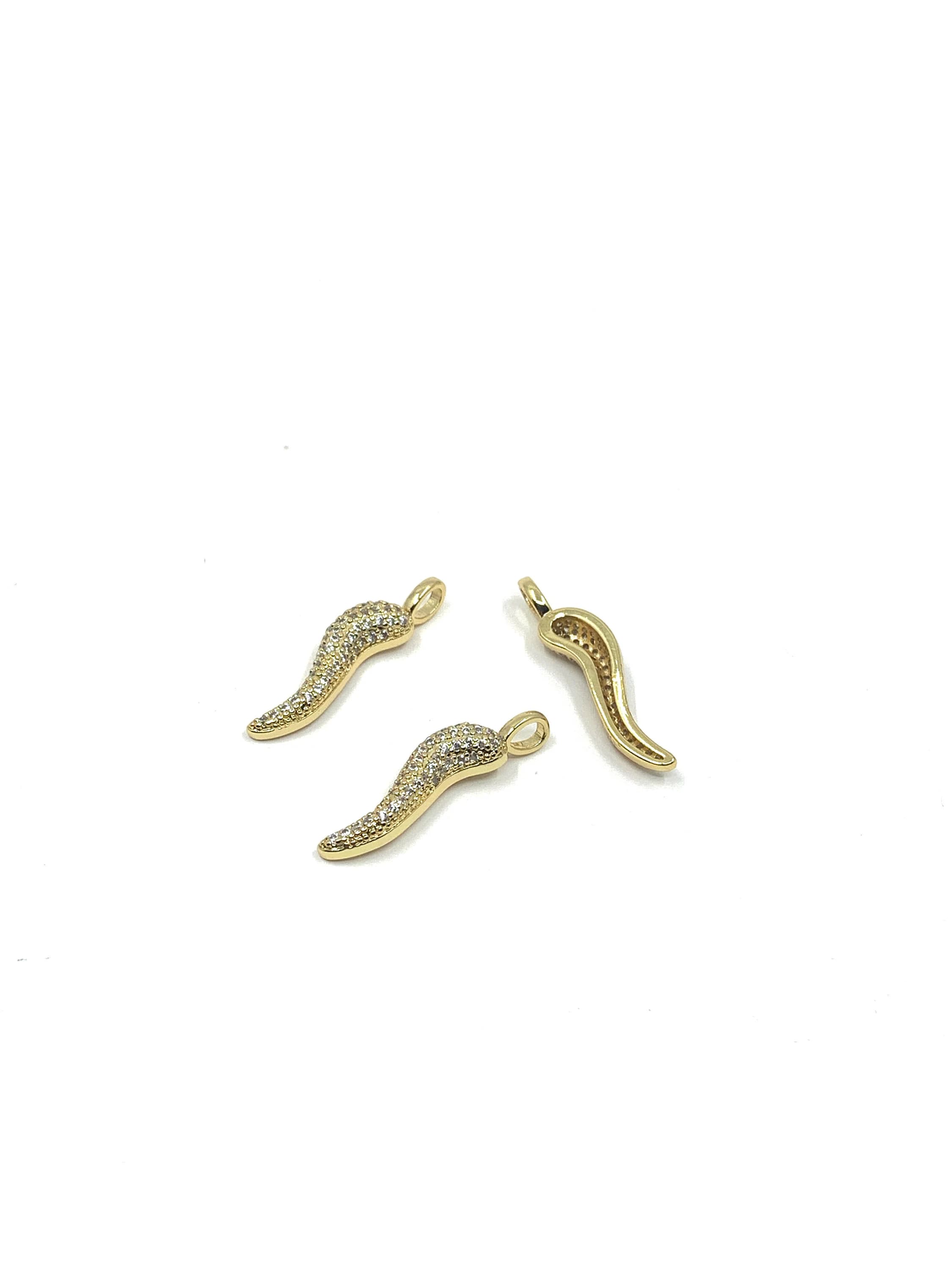 Gold Chilly pepper charms with loop