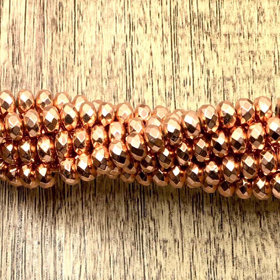 Donut Shaped Rose Gold Faceted Hematite Bead, Natural Stone, Hematite, Faceted Beads, Mala Bead, Canadian Supplier, Beading Supplier - image 4