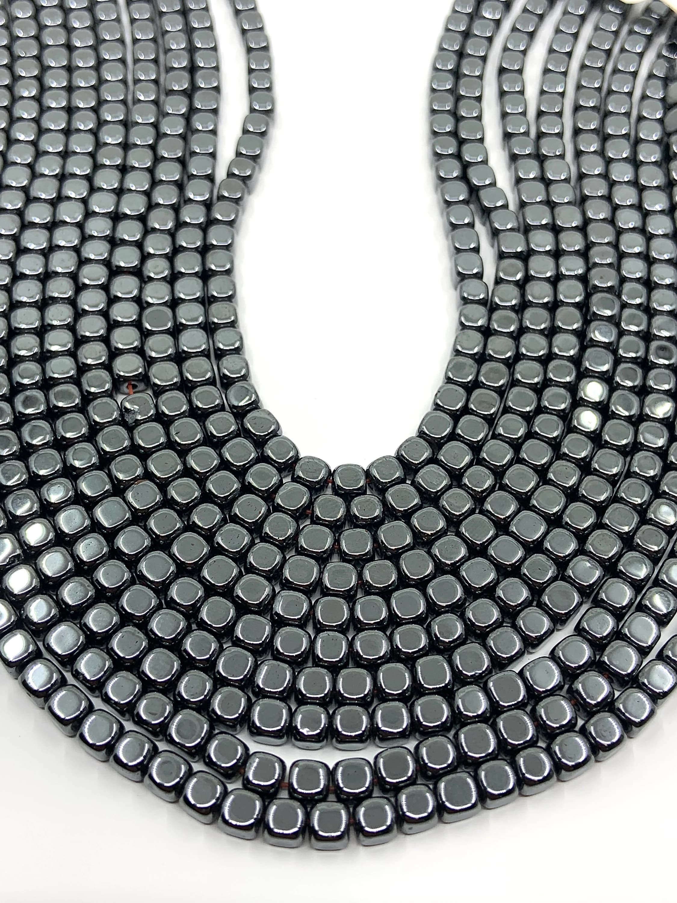 4mm Square Hematite Bead, Natural Stone, Hematite, Square Beads, Mala Bead, Canadian Supplier, Beading Supplier - image 4