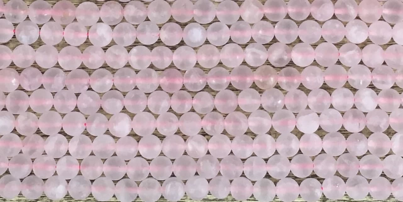 8mm Frosted Rose Quartz, Gem Stones , Mala Beads,  Yoga natural stones, Beads, 8mm Round quartz crystals A quality stones, Canadian Supply - image 4