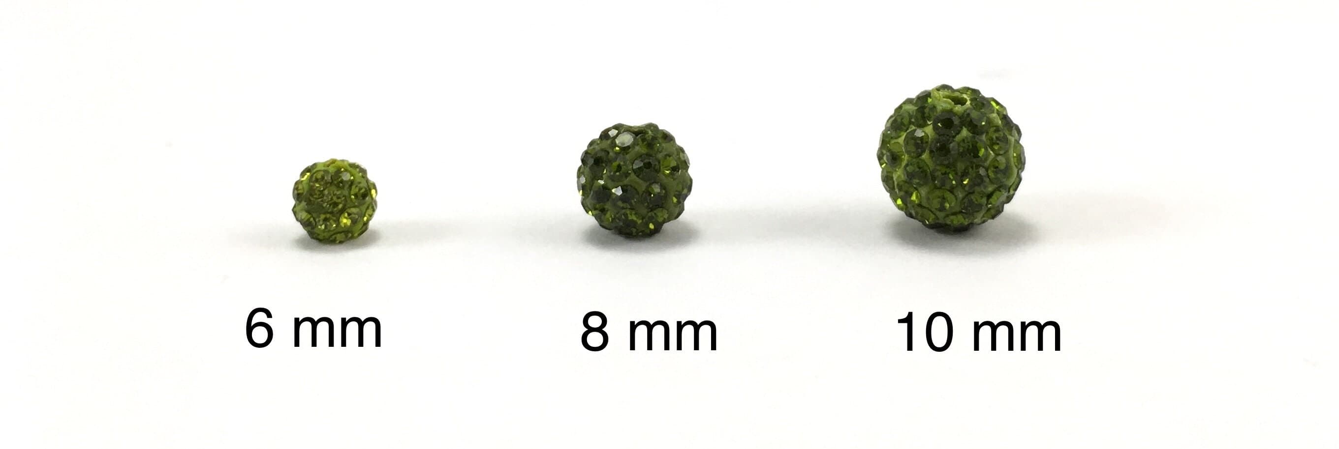 8mm Olivine Green Rhinestone Bead, 8mm Green Disco bead, 8mm Olivine Green bead, Green crystal bead, small crystal bead, Canadian Supplier - image 4