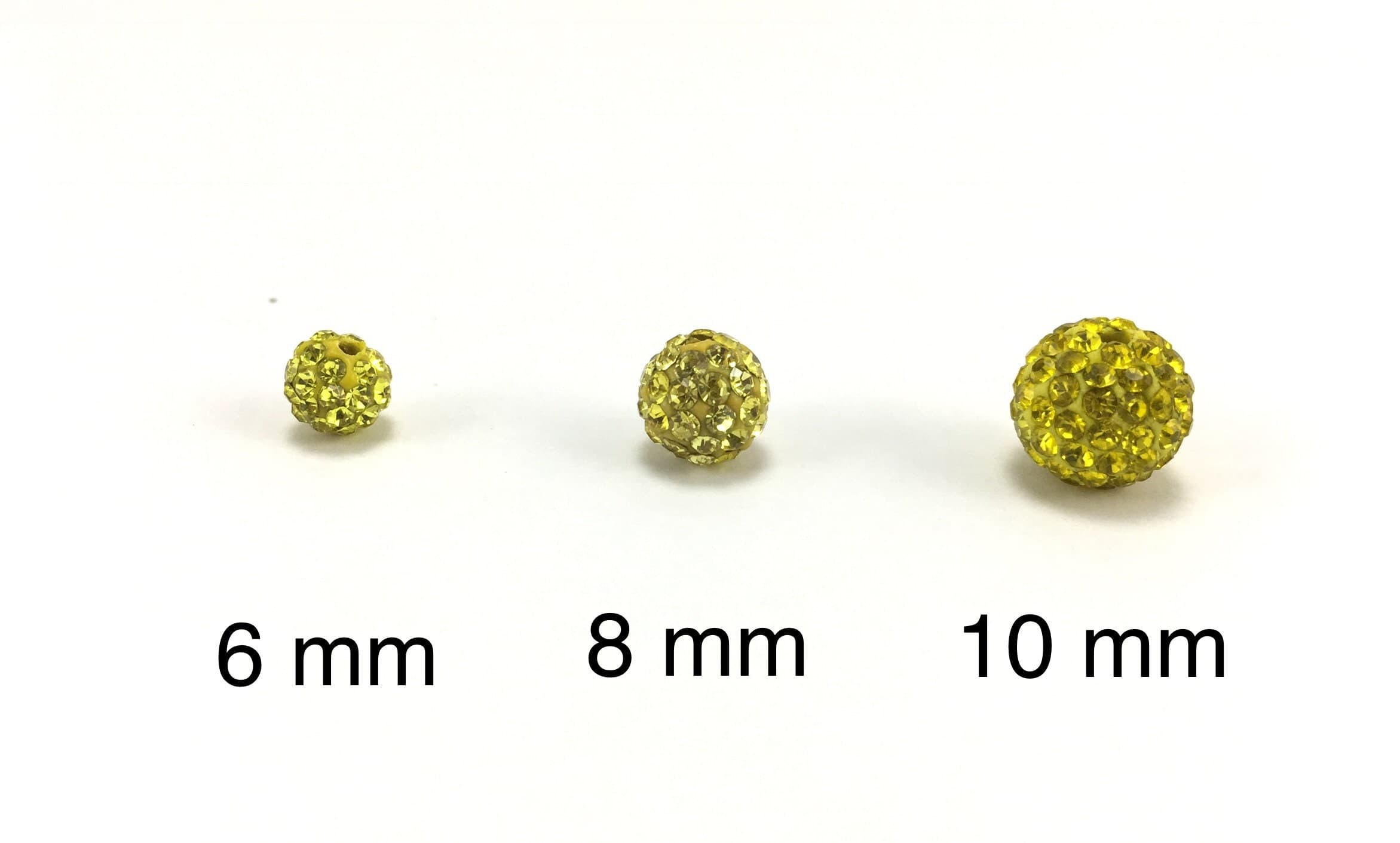 Yellow Rhinestone Bead, 8 mm Disco beads, Yellow bead, 8 mm Yellow beads, Yellow crystal bead, small crystal beads, Canadian Supplier - image 3